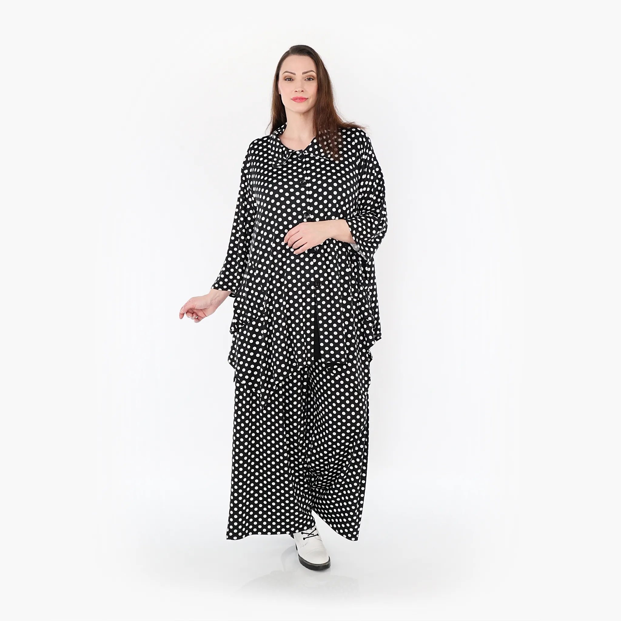 A-Form Jacke von AKH Fashion aus Materialmix, 1289.06842, Schwarz/Weiß, Schick, Modern
