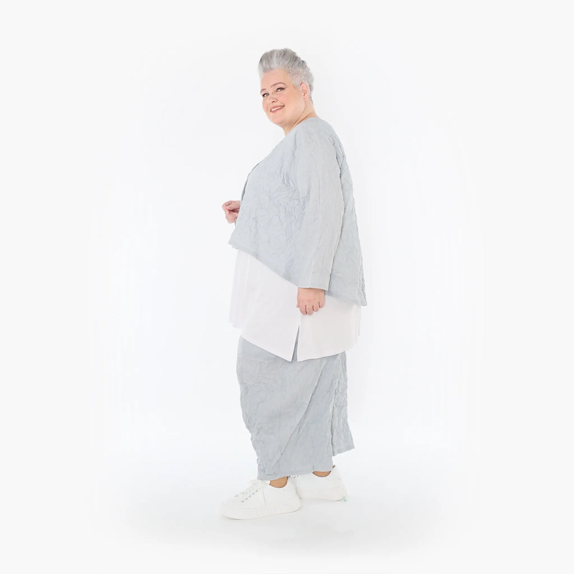 Ballonhose von AKH Fashion aus Materialmix, 1372.08069, Hellgrau, Ausgefallen, Zeitlos
