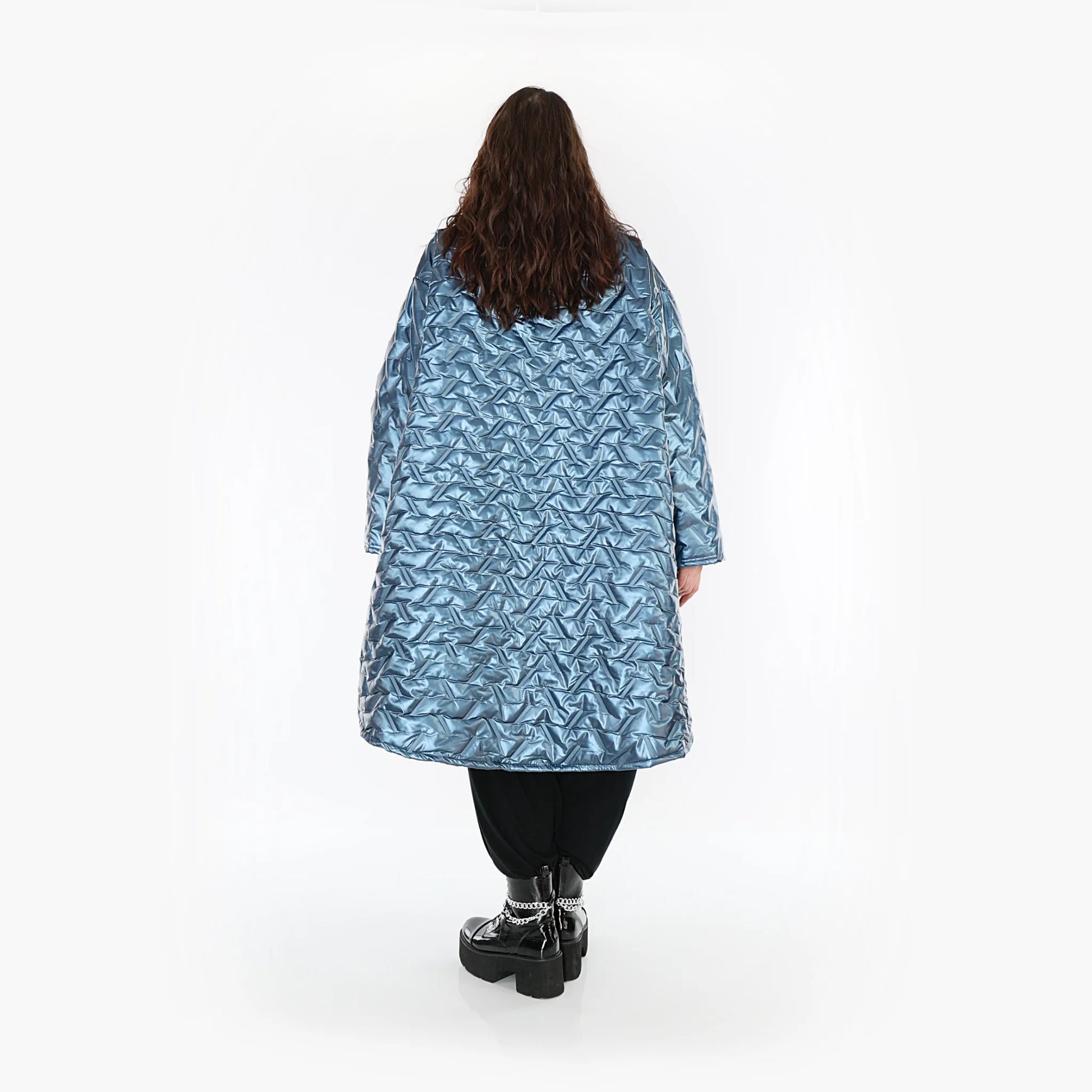 AKH Fashion Mantel in Vokuhila-Form, aus Polyester, 1387.02276, Eisblau, Grafik, Schick