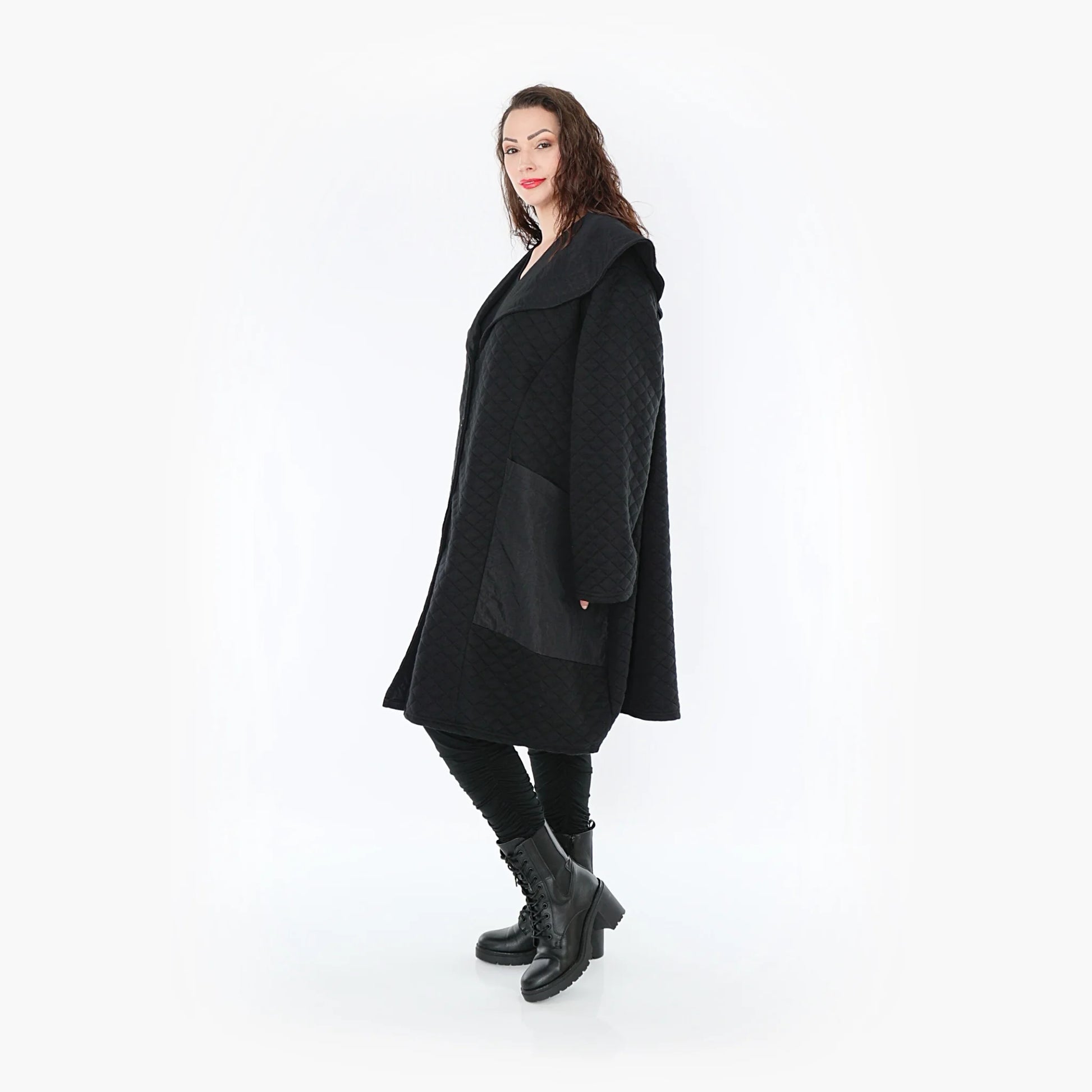 Ballonmantel von AKH Fashion aus Materialmix, 1394.07002, Schwarz, Schick, Modern, Bequem