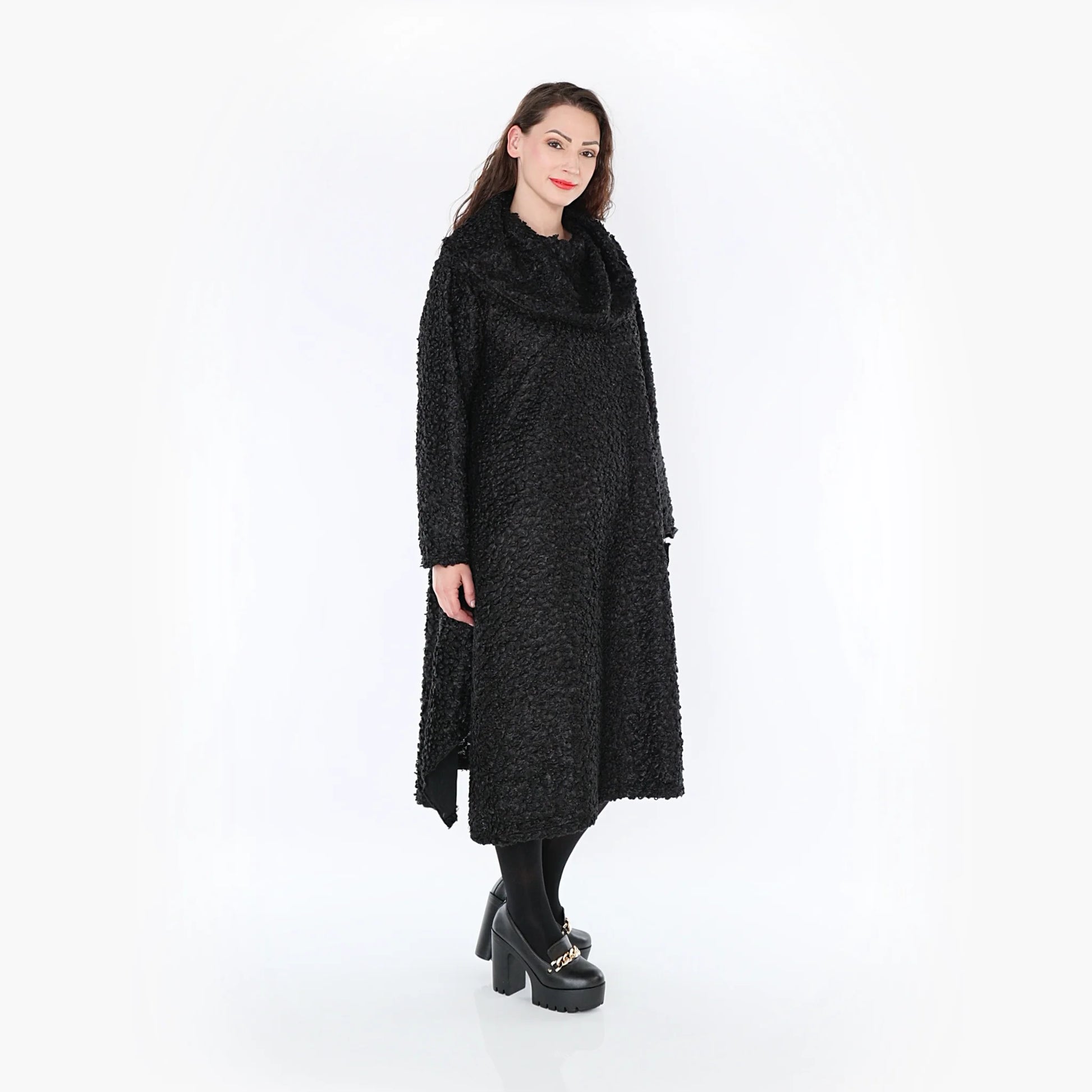 A-Form Kleid von AKH Fashion aus Materialmix, 1400.02109, Schwarz, Schick, Modern, Bequem