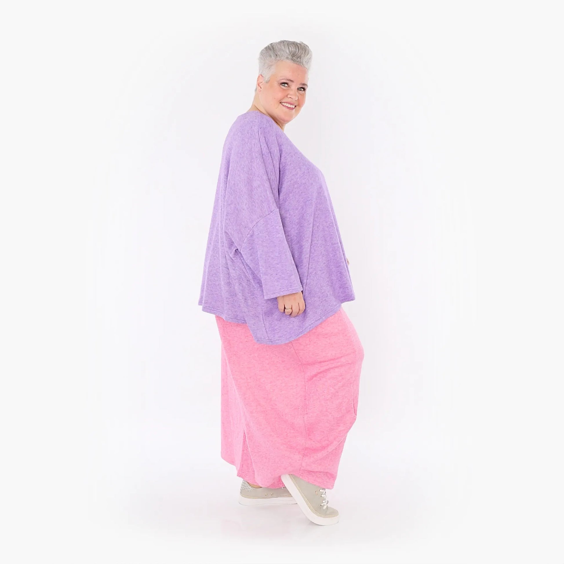 AKH Fashion Bigshirt in kastiger Form, aus Viskose, 1429.06993, Flieder, Schick, Modern