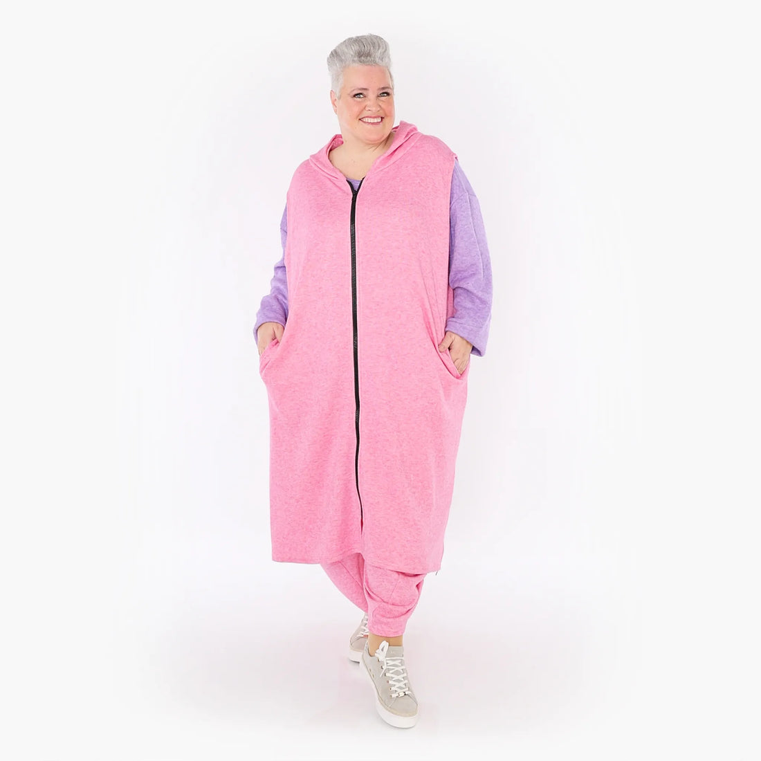 AKH Fashion Weste in gerader Form, aus Viskose, 1429.06879, Pink, Schick, Modern, Bequem