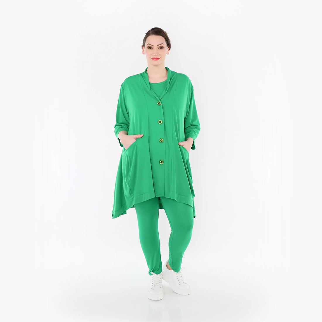 A-Form Jacke von AKH Fashion aus Materialmix, 1431.06970, Grün, Schick, Modern, Bequem