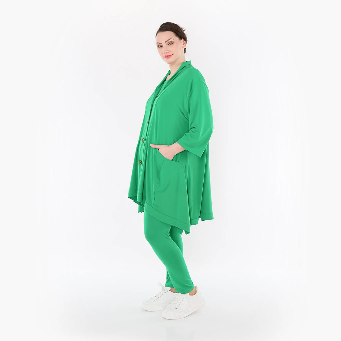 A-Form Jacke von AKH Fashion aus Materialmix, 1431.06970, Grün, Schick, Modern, Bequem