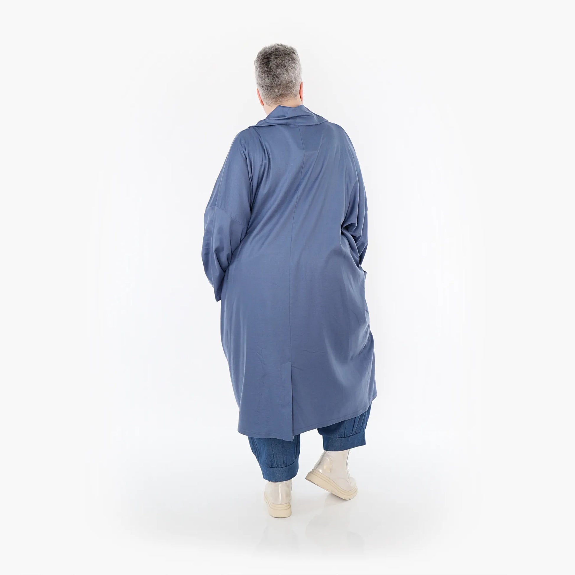 AKH Fashion Mantel in gerader Form, aus Baumwolle, 1465.07041, Jeansblau, Ausgefallen