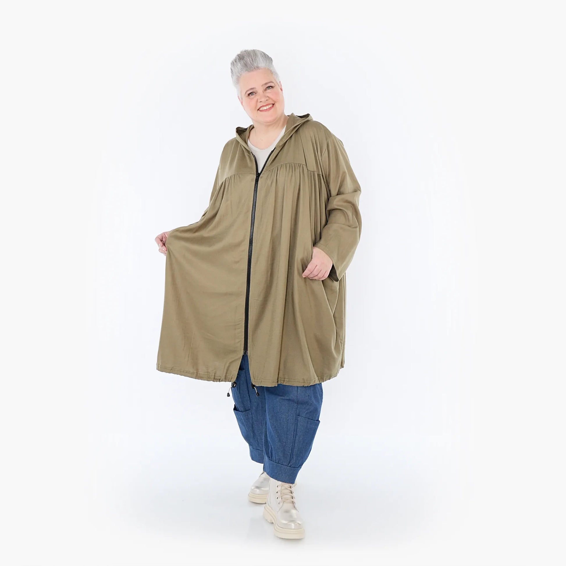 AKH Fashion Jacke in gerader Form, aus Baumwolle, 1465.07045, Pistazie, Ausgefallen