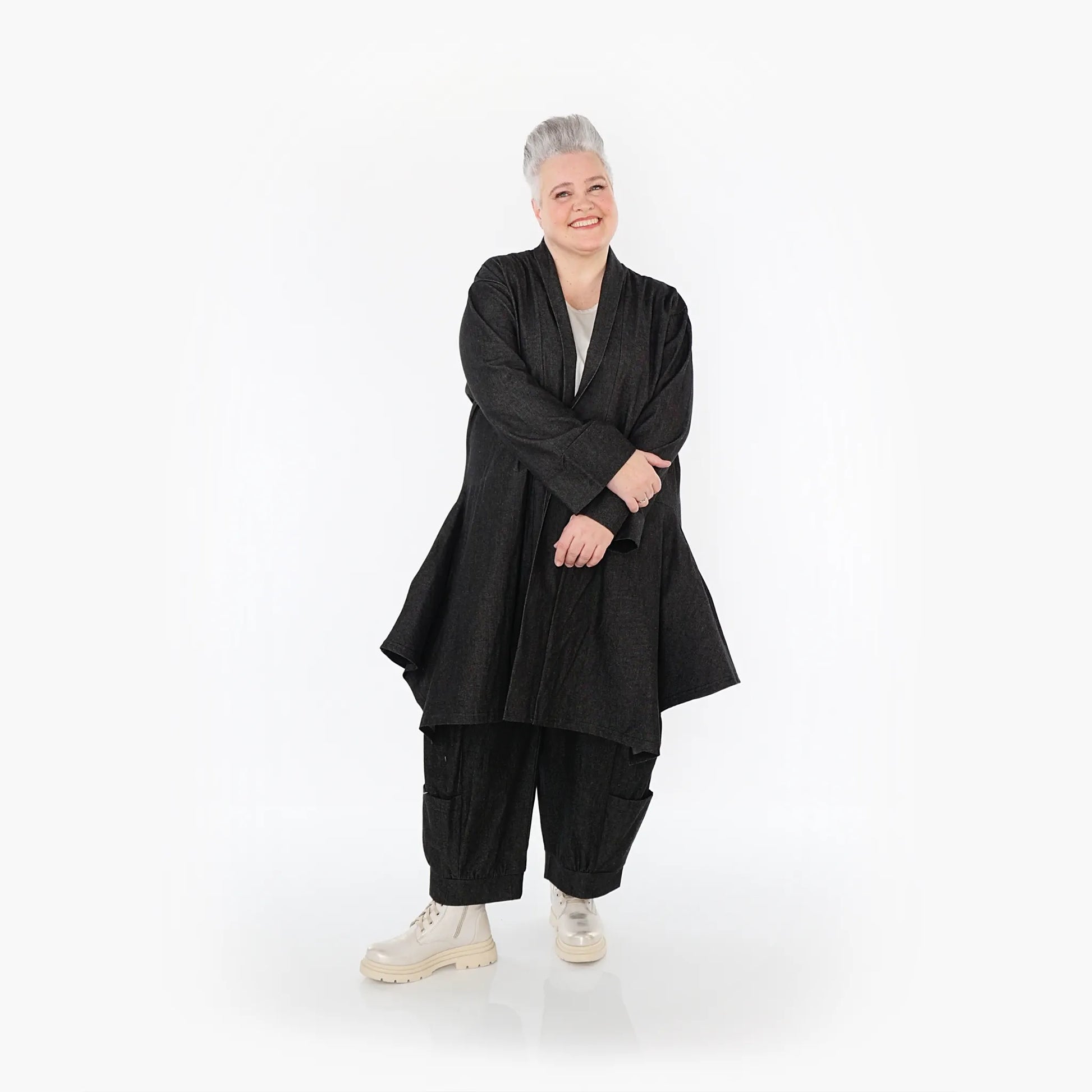 A-Form Cardigan von AKH Fashion aus Polyester, 1466.07040, Schwarz, Ausgefallen, Zeitlos