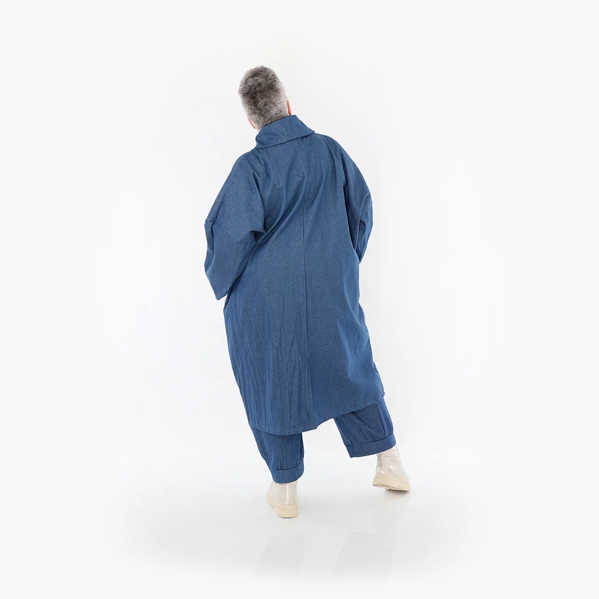 AKH Fashion Mantel in gerader Form, aus Polyester, 1466.07041, Jeansblau, Ausgefallen