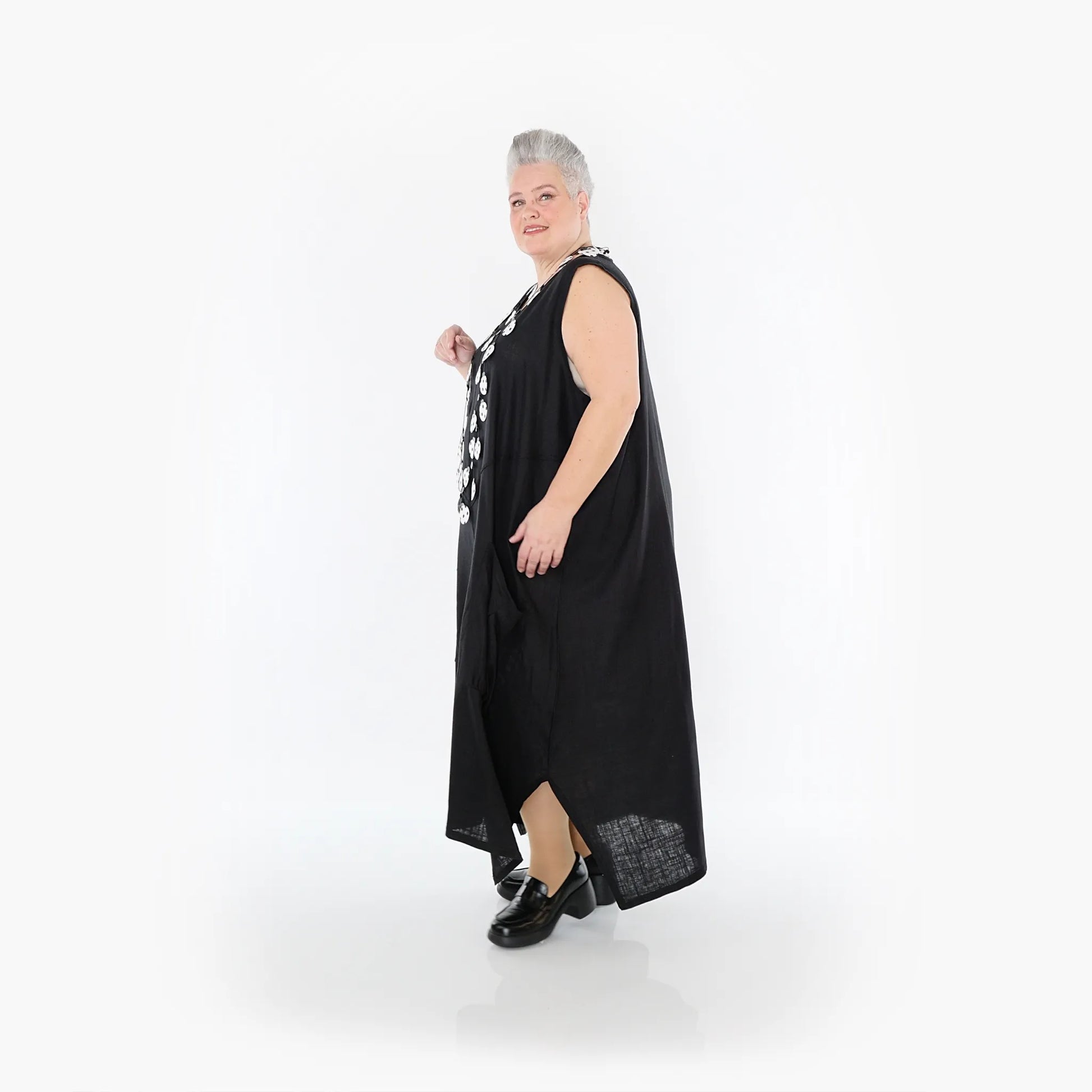A-Form Kleid von AKH Fashion aus Viskose, 1468.07056, Schwarz, Ausgefallen, Zeitlos