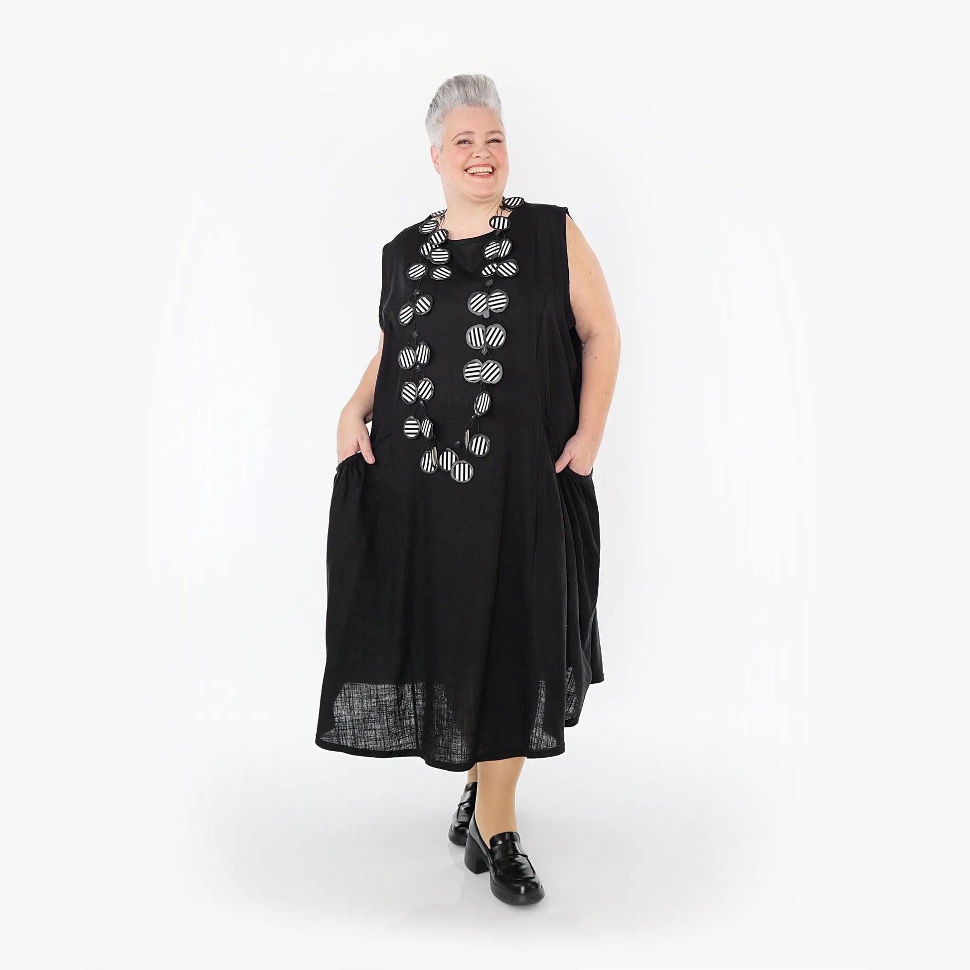 A-Form Kleid von AKH Fashion aus Viskose, 1468.07058, Schwarz, Ausgefallen, Zeitlos