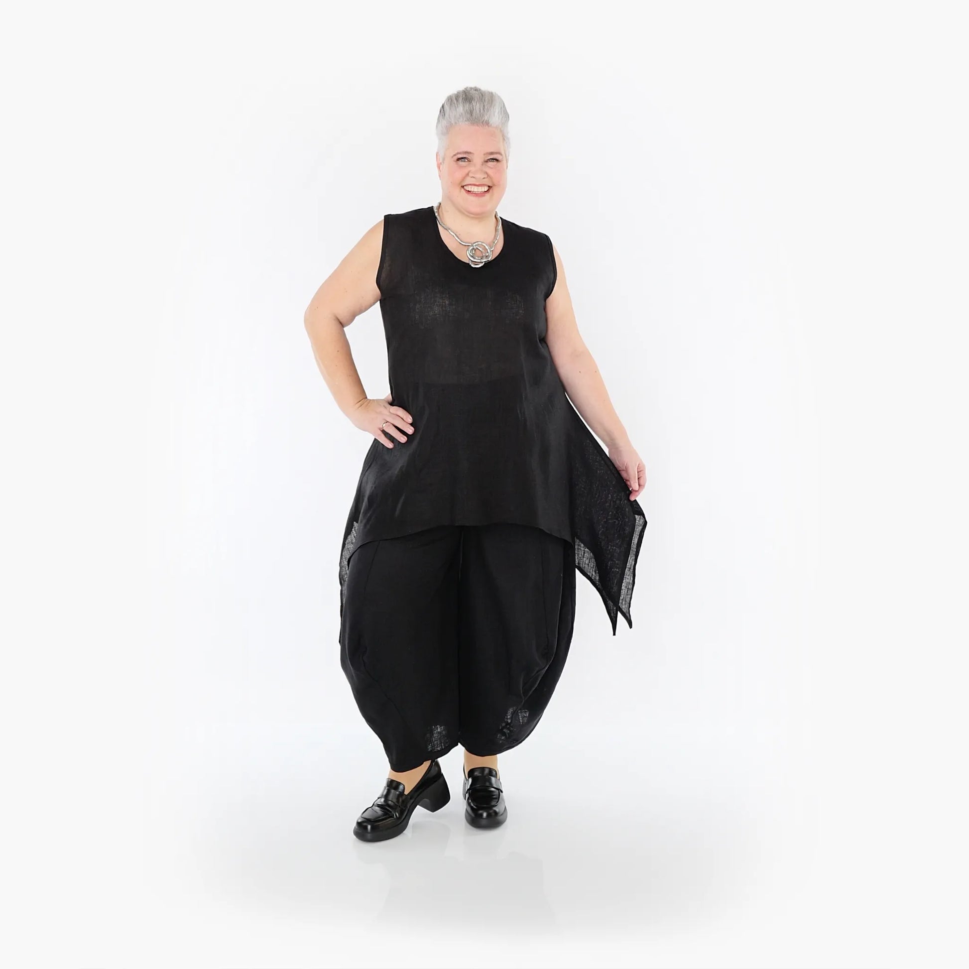 Ballonhose von AKH Fashion aus Viskose, 1468.08069, Schwarz, Ausgefallen, Zeitlos, Schick