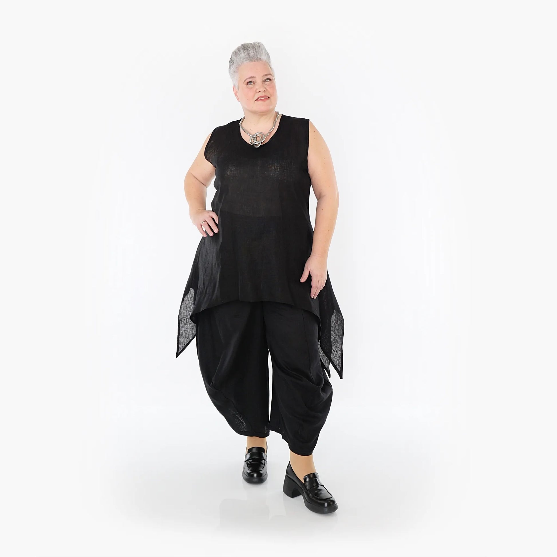 Ballonhose von AKH Fashion aus Viskose, 1468.08069, Schwarz, Ausgefallen, Zeitlos, Schick