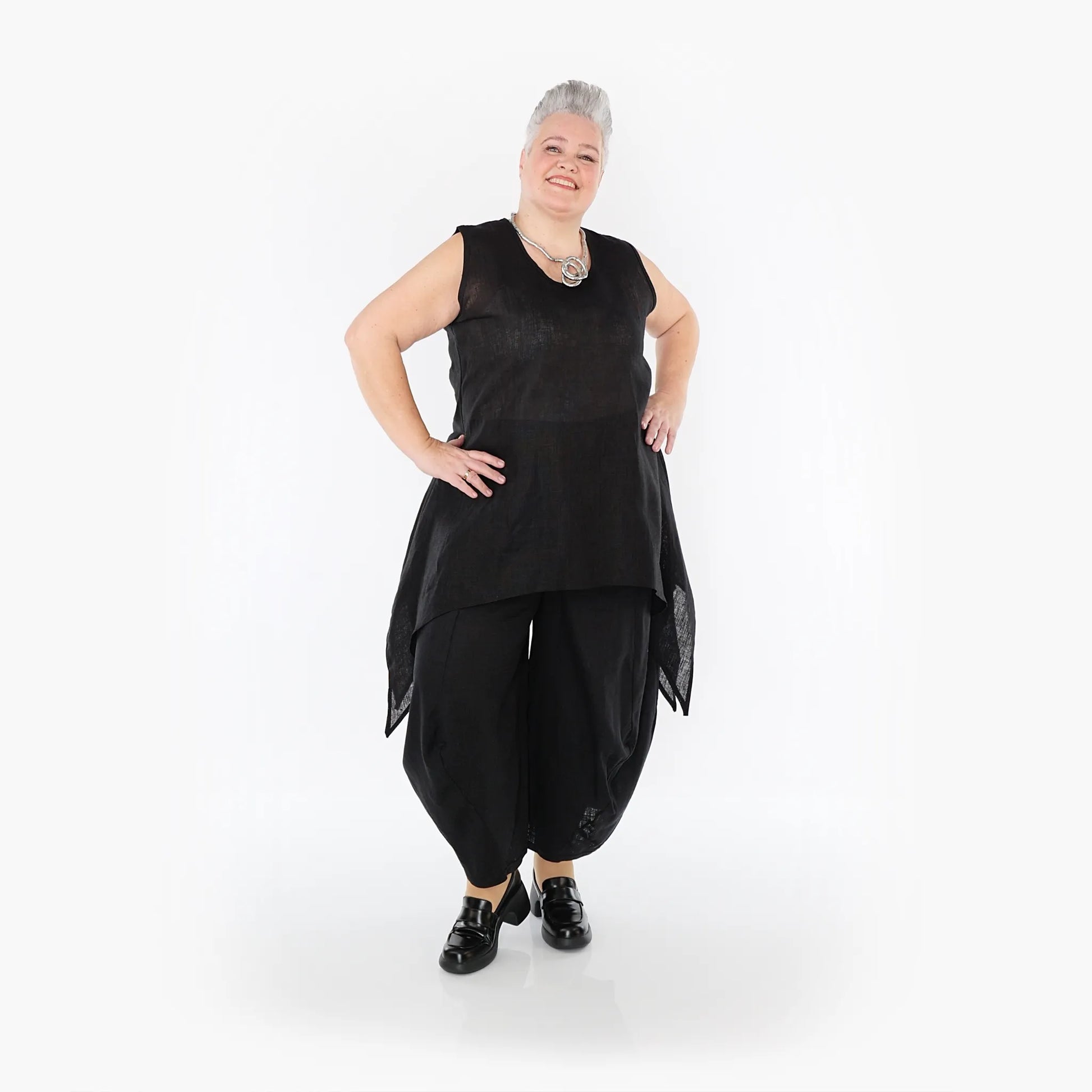 Ballonhose von AKH Fashion aus Viskose, 1468.08069, Schwarz, Ausgefallen, Zeitlos, Schick