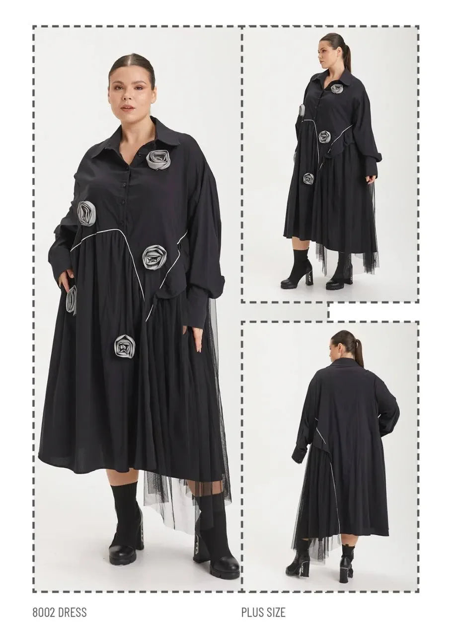 Ballonkleid von H4 Fashion aus Polyamid, 8002, Schwarz, Ausgefallen, Zeitlos, Schick