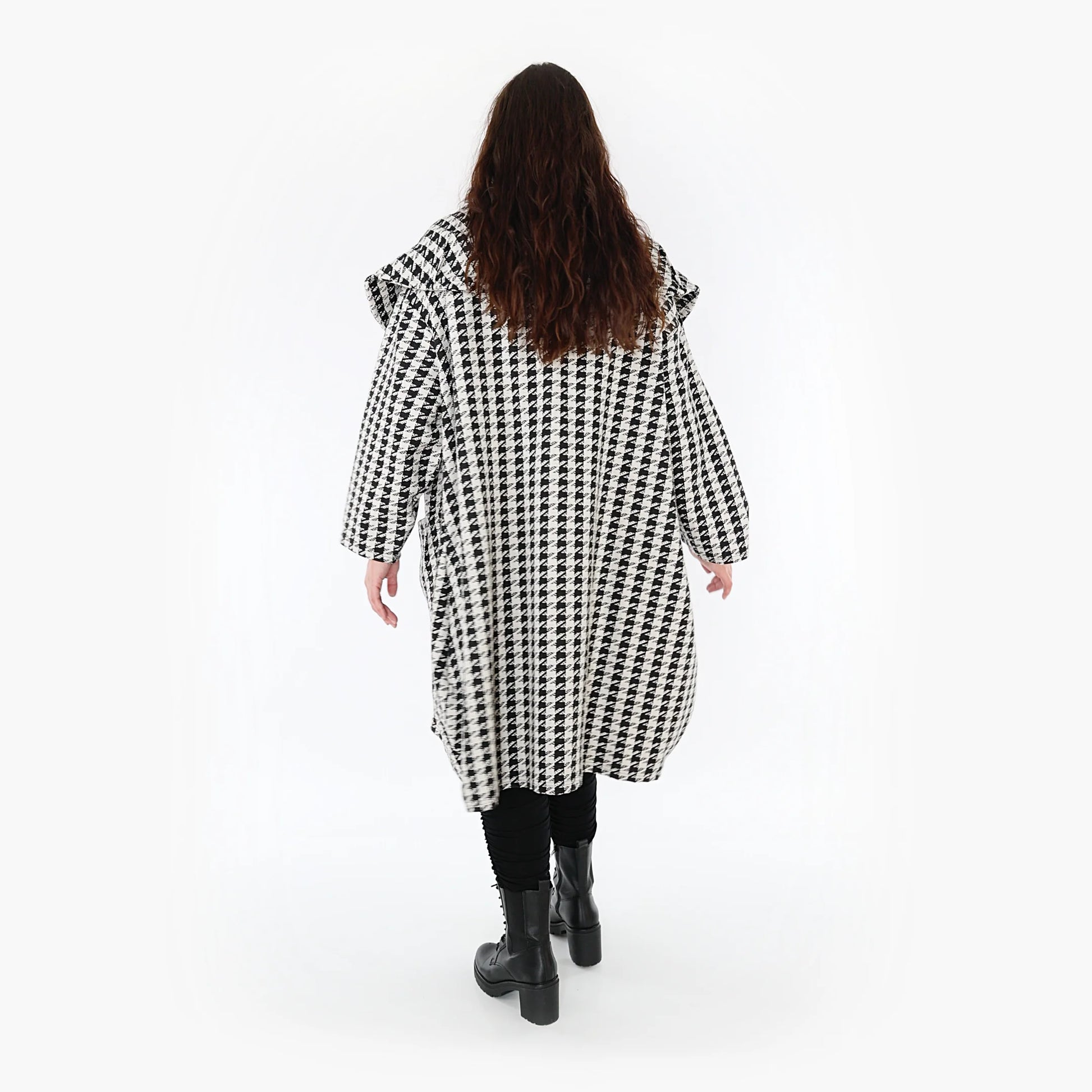 Ballonmantel von AKH Fashion aus Baumwolle, 1364.01776, Weiß-Schwarz, Schick, Modern