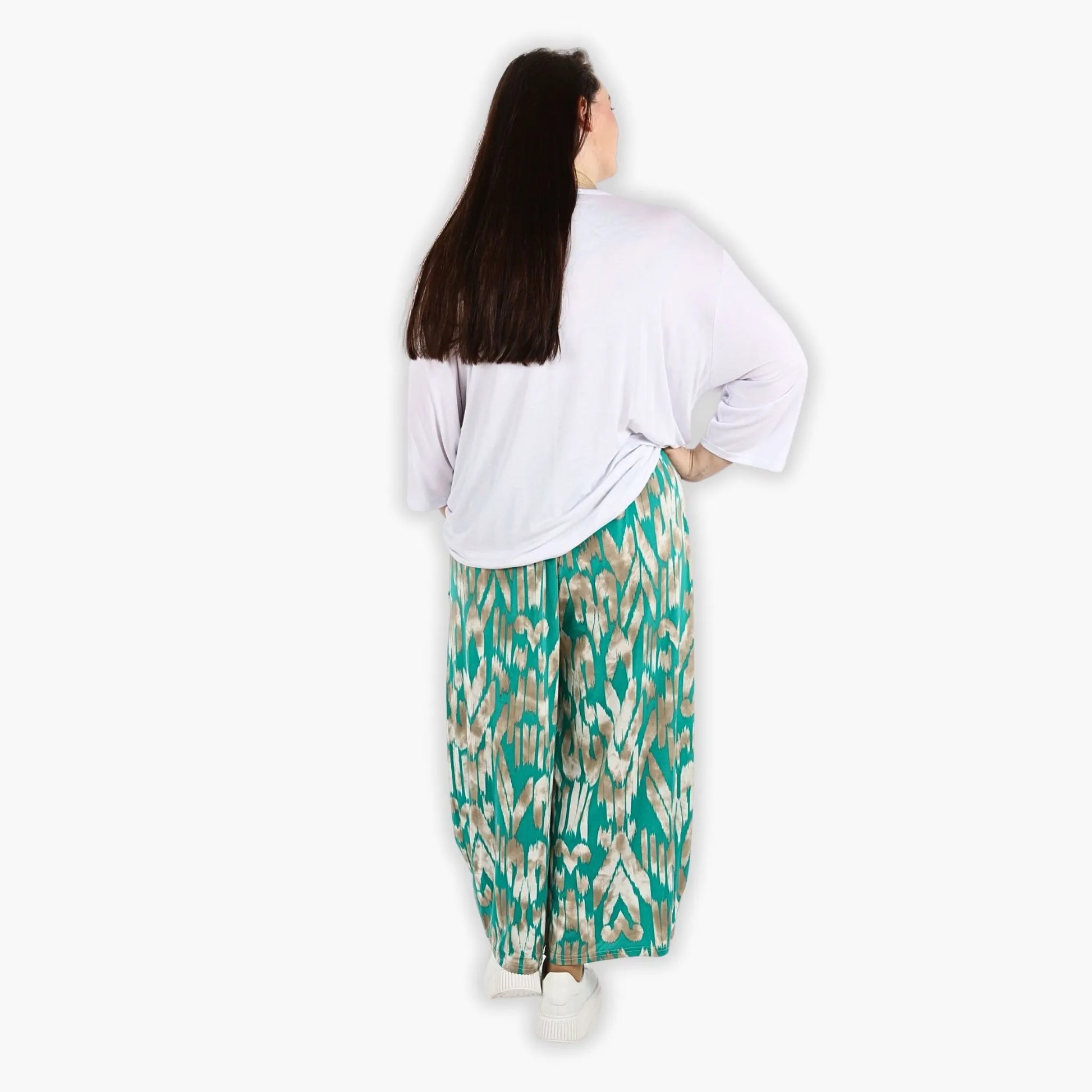 Ballonhose von AKH Fashion aus Viskose, 1296.08069, Mint-Beige, Grafik, Schick, Modern