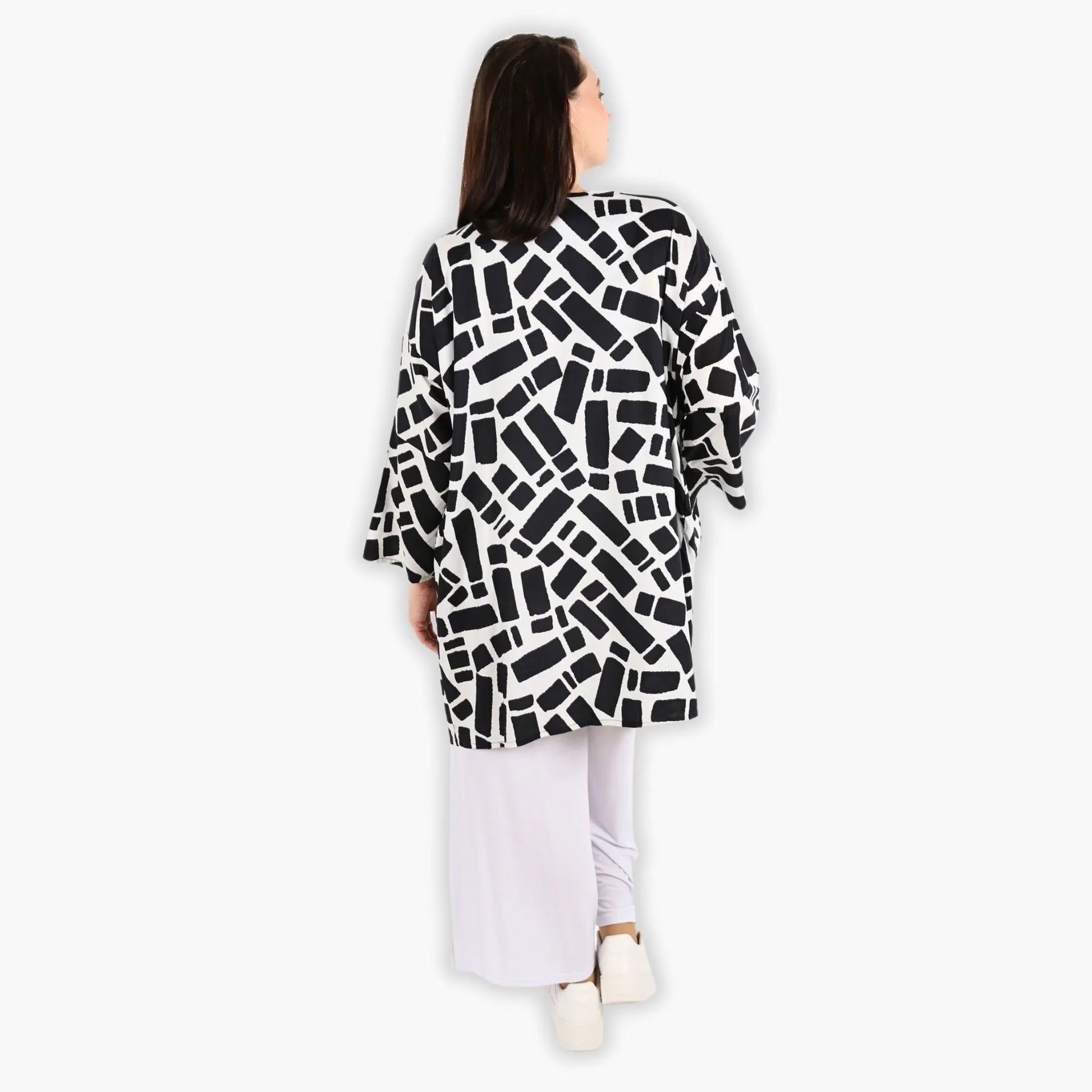 AKH Fashion Bigshirt in gerader Form, aus Viskose, 1299.06909, Schwarz-Weiß, Schick, Modern