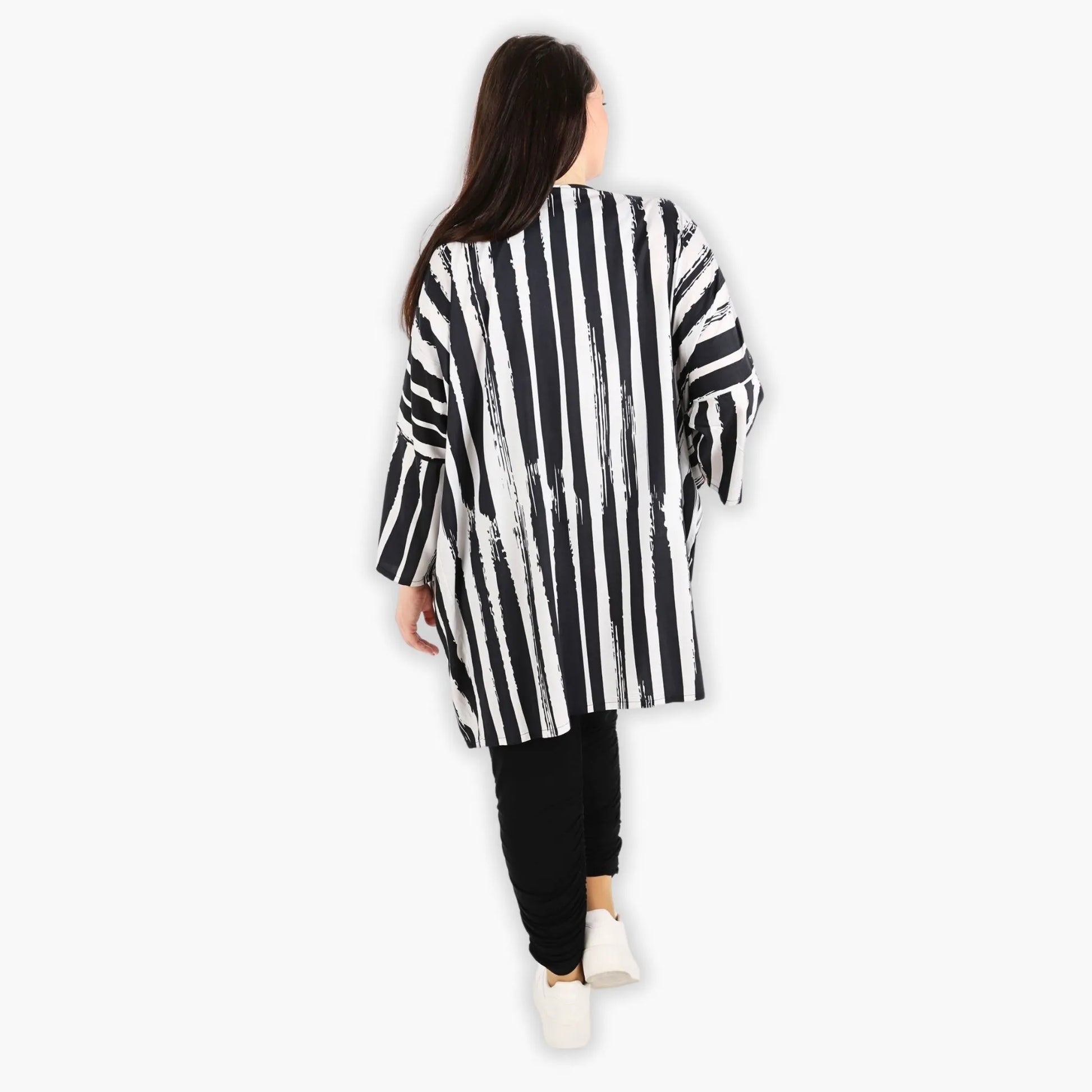 AKH Fashion Bigshirt in gerader Form, aus Viskose, 1300.06909, Schwarz-Weiß, Schick, Modern