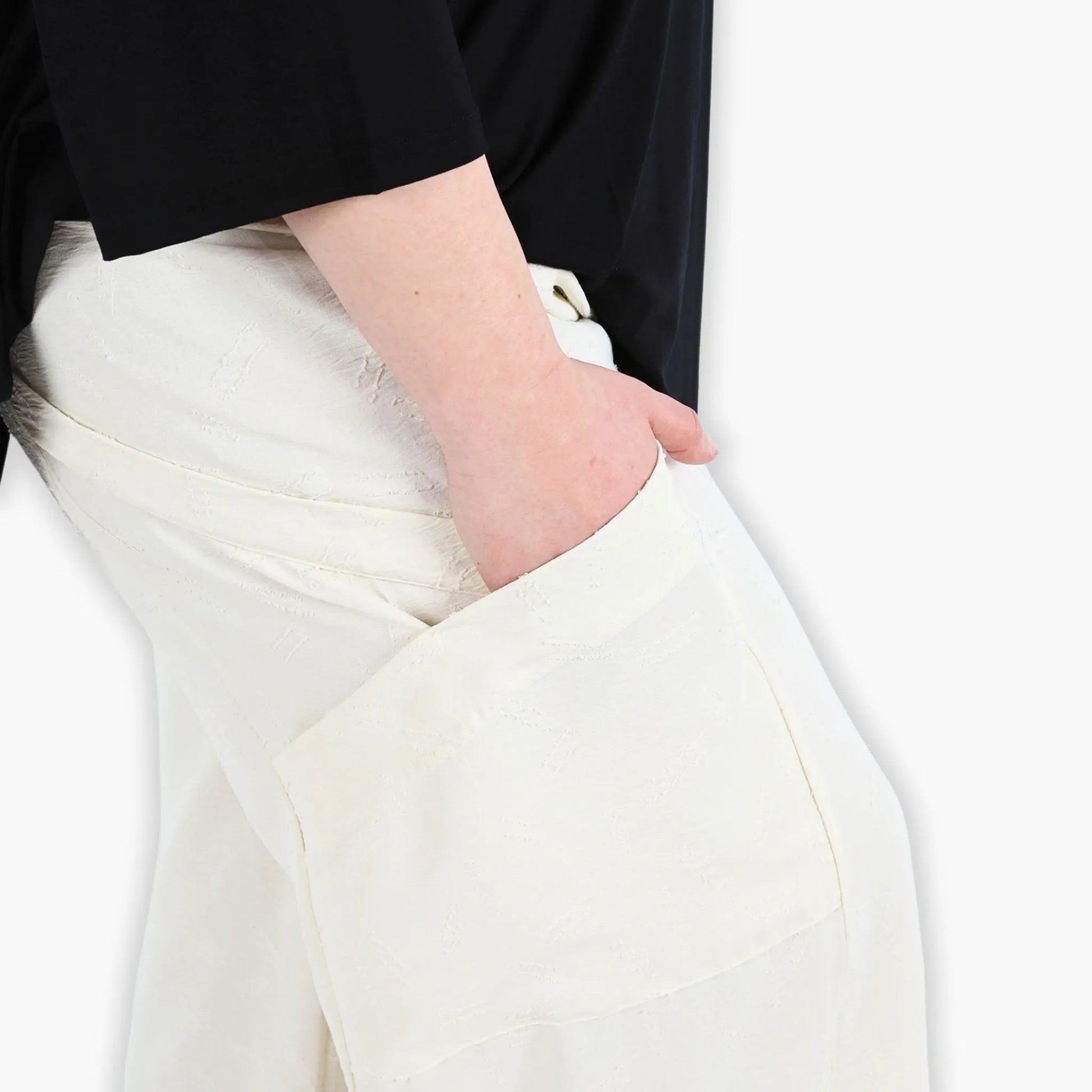 AKH Fashion Hose in gerader Form, aus Materialmix, 1303.06710, Creme, Streifen, Schick