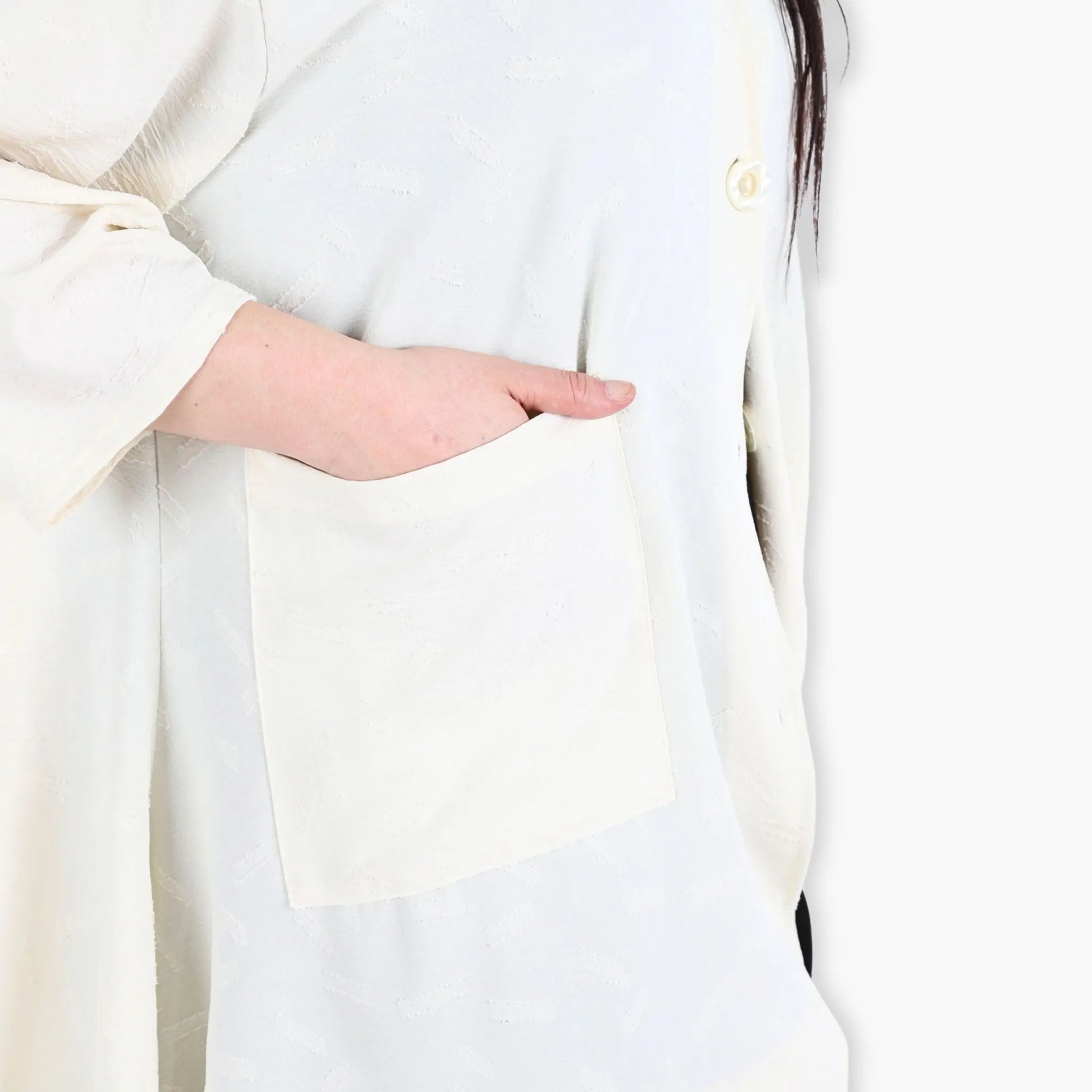 A-Form Jacke von AKH Fashion aus Materialmix, 1303.06935, Creme, Streifen, Schick, Modern