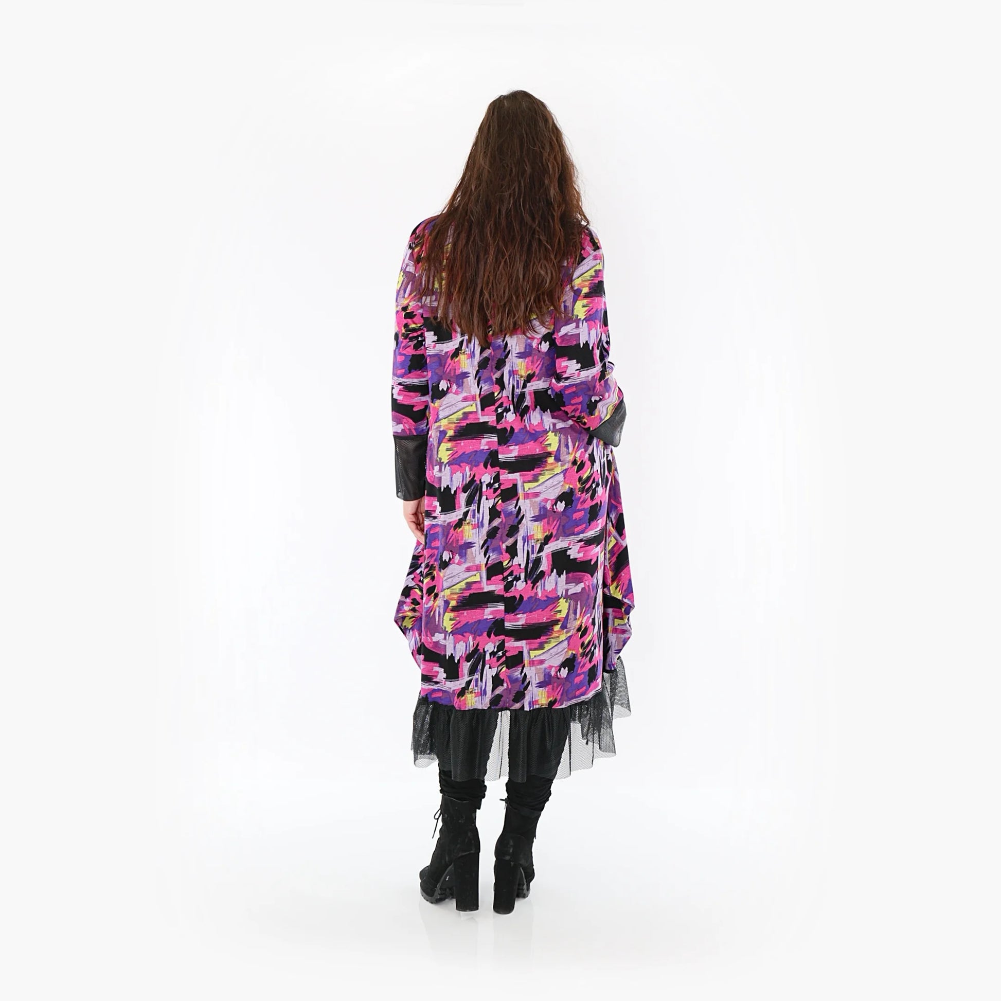 Ballonkleid von AKH Fashion aus Viskose, 1381.05909, Fuchsia, Grafik, Schick, Modern