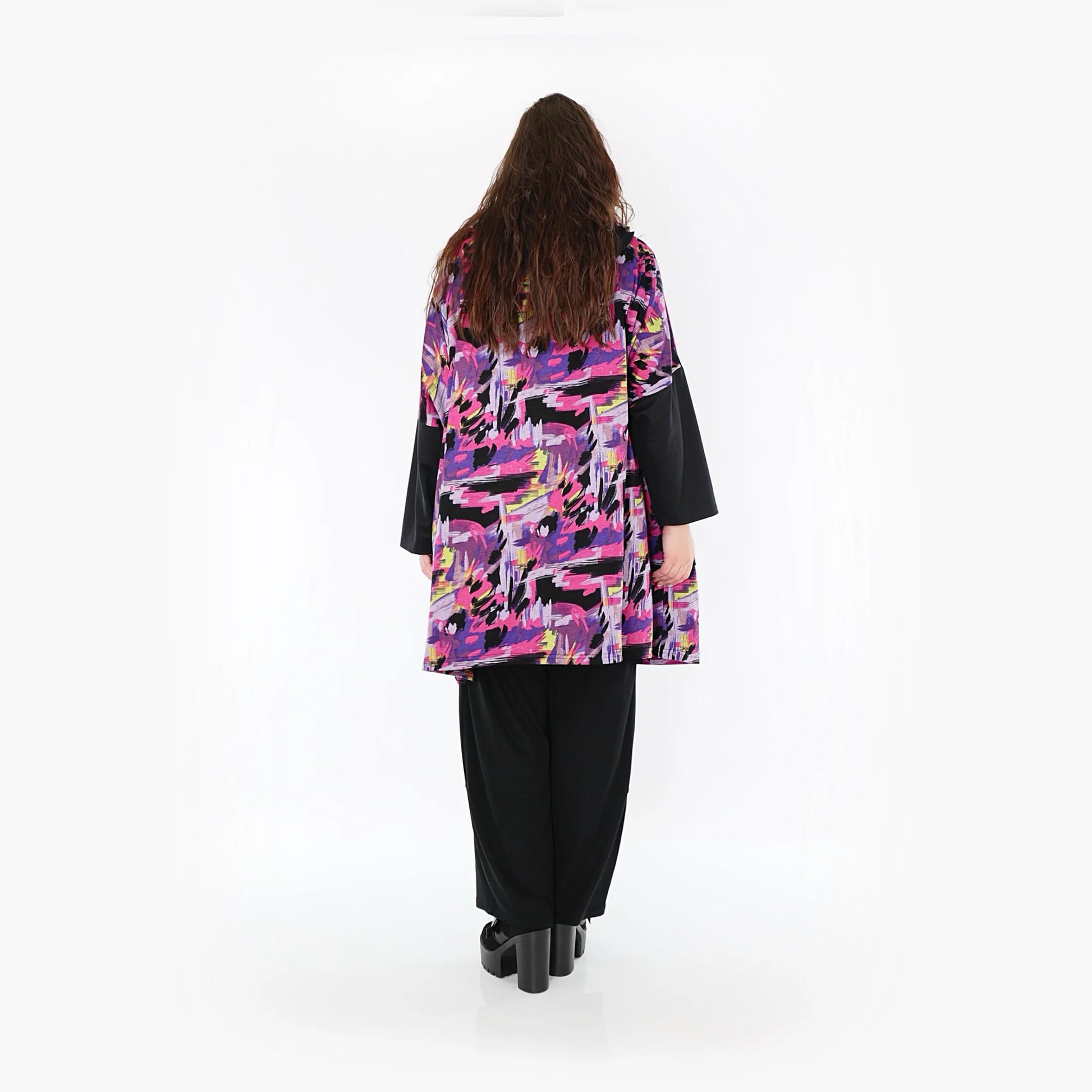 AKH Fashion Jacke in gerader Form, aus Viskose, 1381.06857, Fuchsia, Grafik, Schick