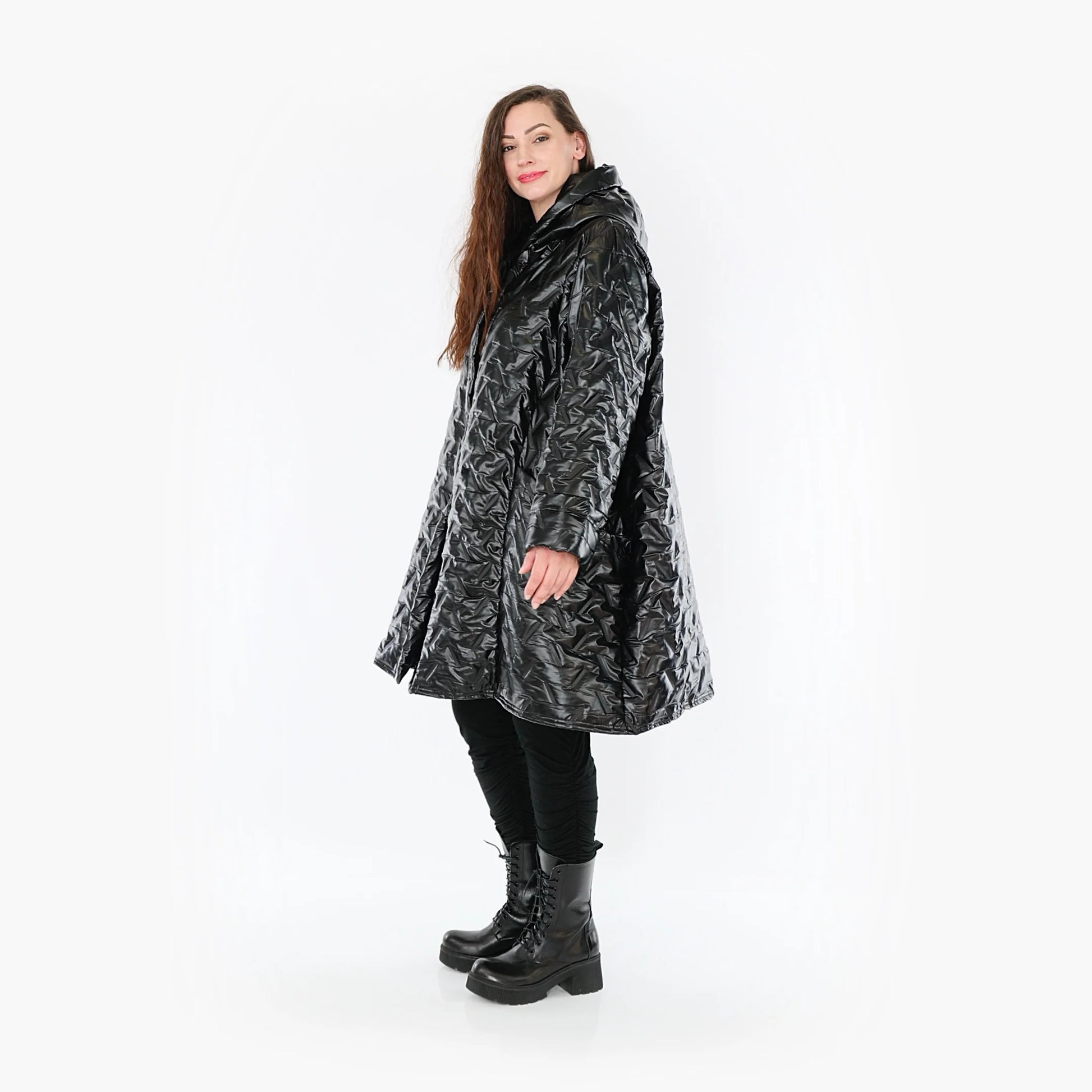 Ballonjacke von AKH Fashion aus Polyester, 1387.06660, Schwarz, Grafik, Schick, Modern