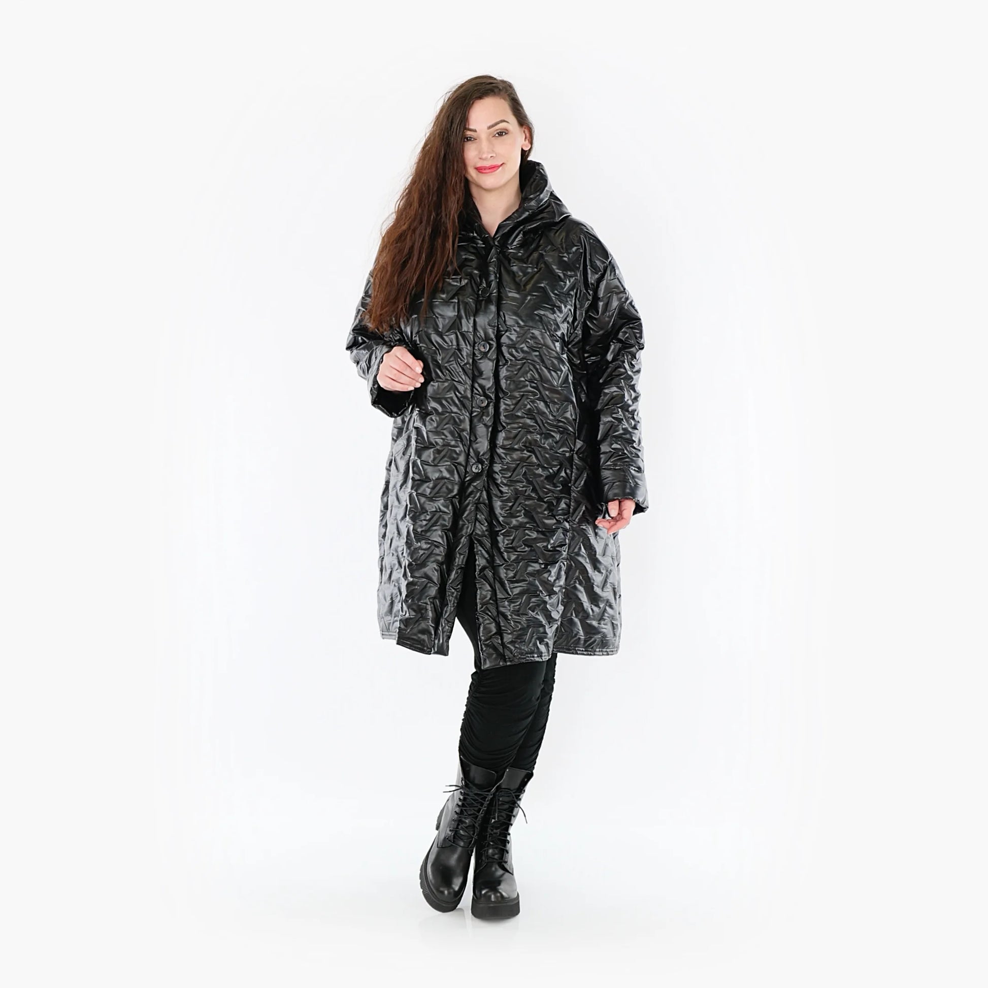 Ballonjacke von AKH Fashion aus Polyester, 1387.06660, Schwarz, Grafik, Schick, Modern