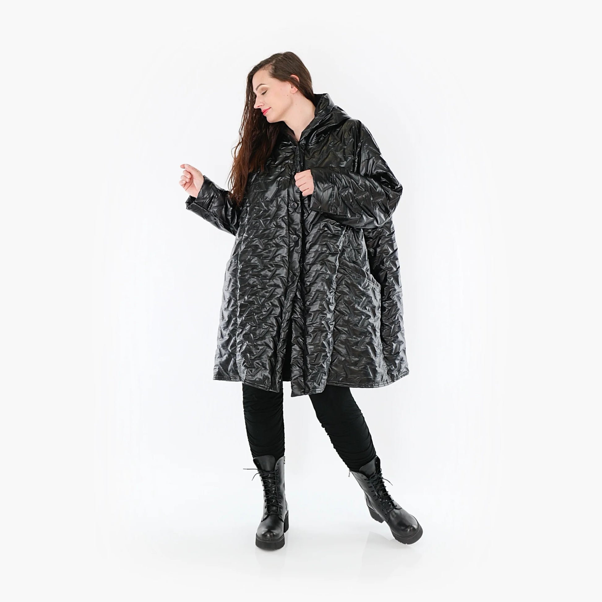 Ballonjacke von AKH Fashion aus Polyester, 1387.06660, Schwarz, Grafik, Schick, Modern
