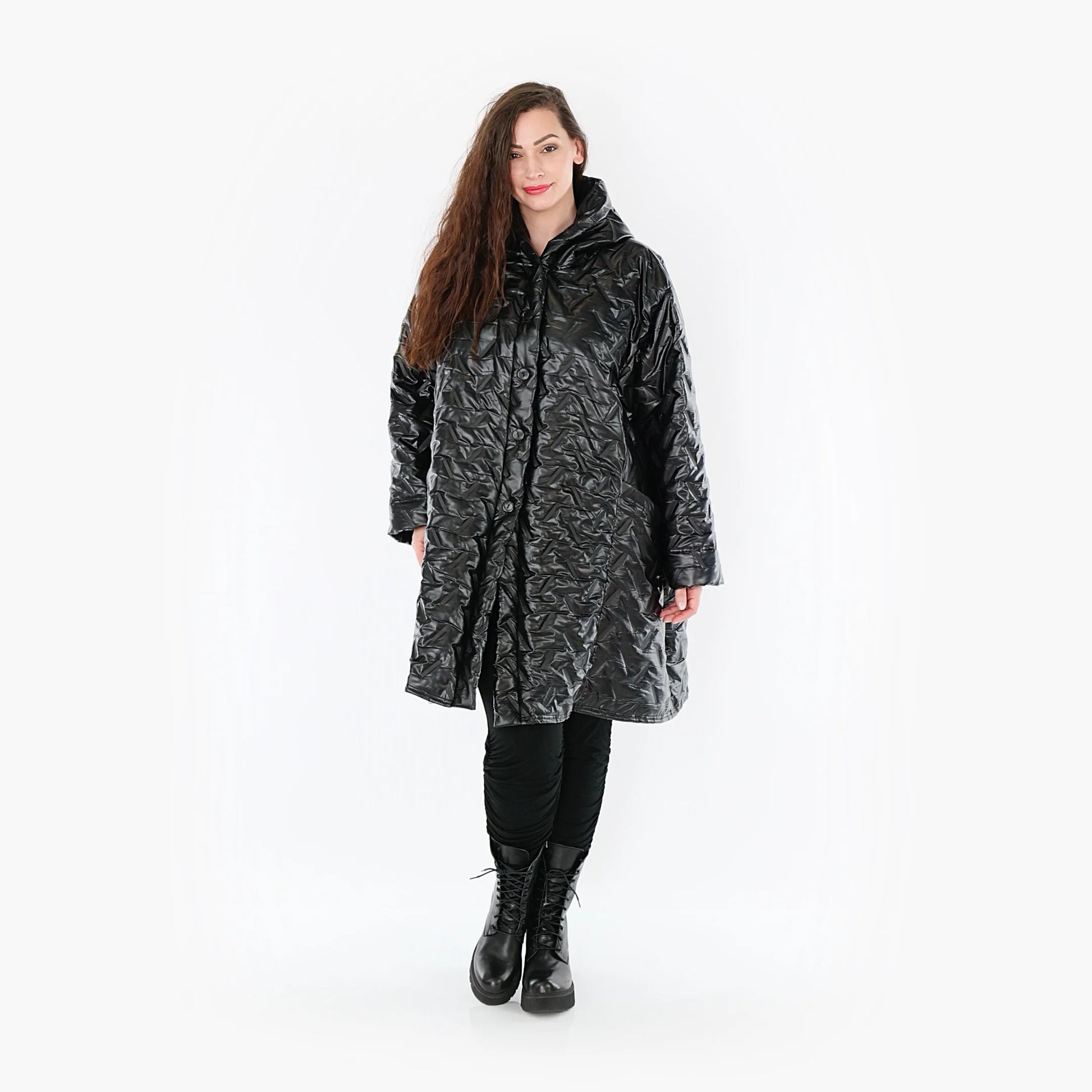 Ballonjacke von AKH Fashion aus Polyester, 1387.06660, Schwarz, Grafik, Schick, Modern