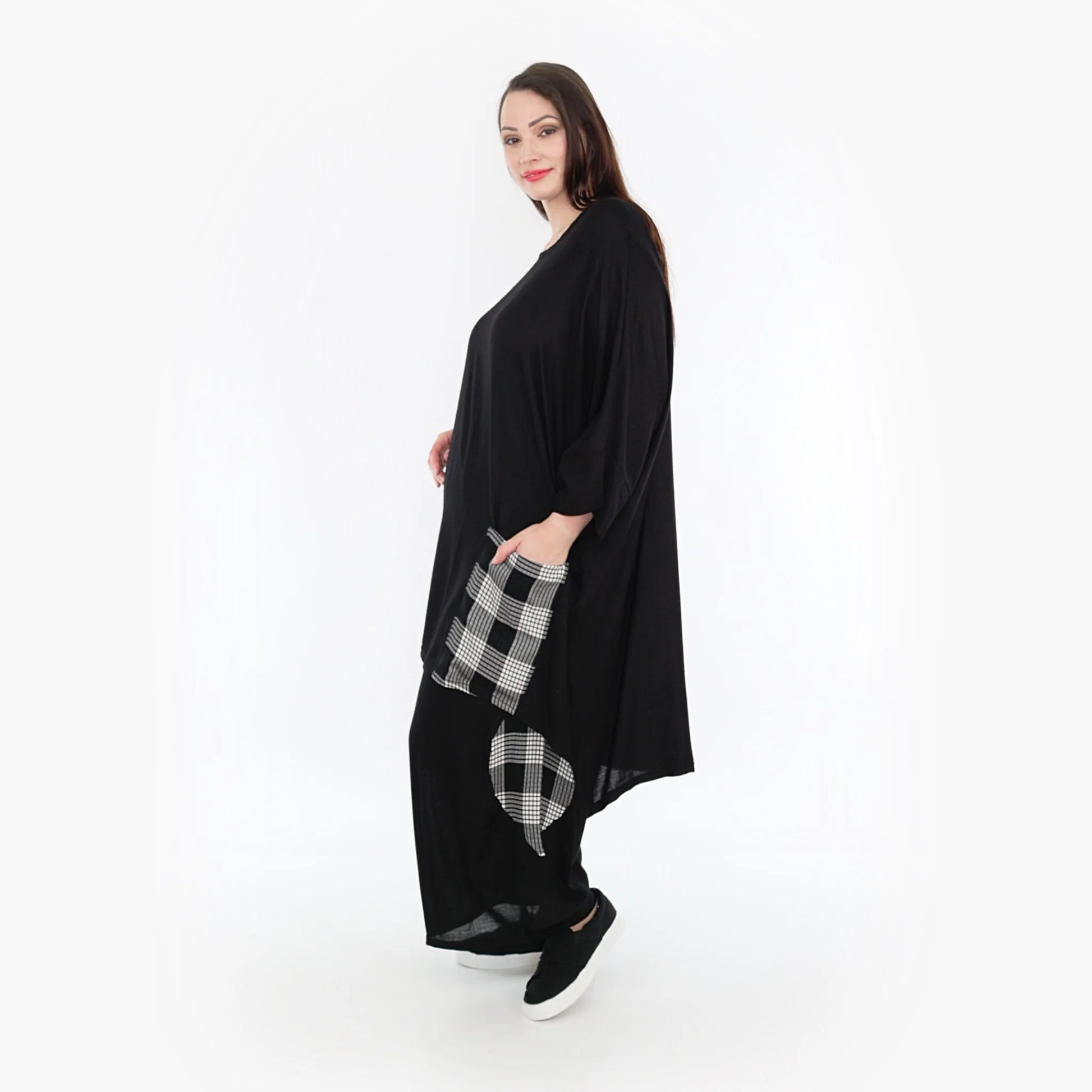 AKH Fashion Bigshirt in kastiger Form, aus Viskose, 1269.06925, Schwarz, Schick, Modern