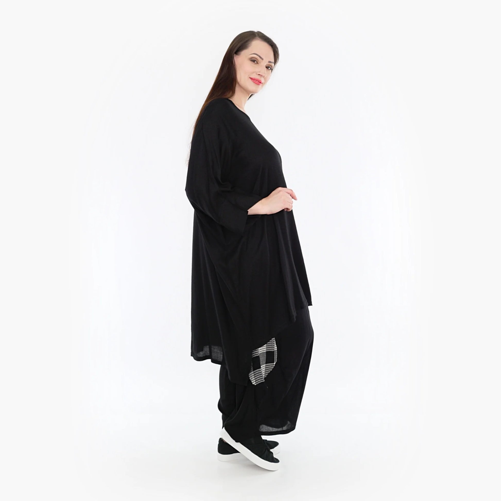 AKH Fashion Bigshirt in kastiger Form, aus Viskose, 1269.06925, Schwarz, Schick, Modern