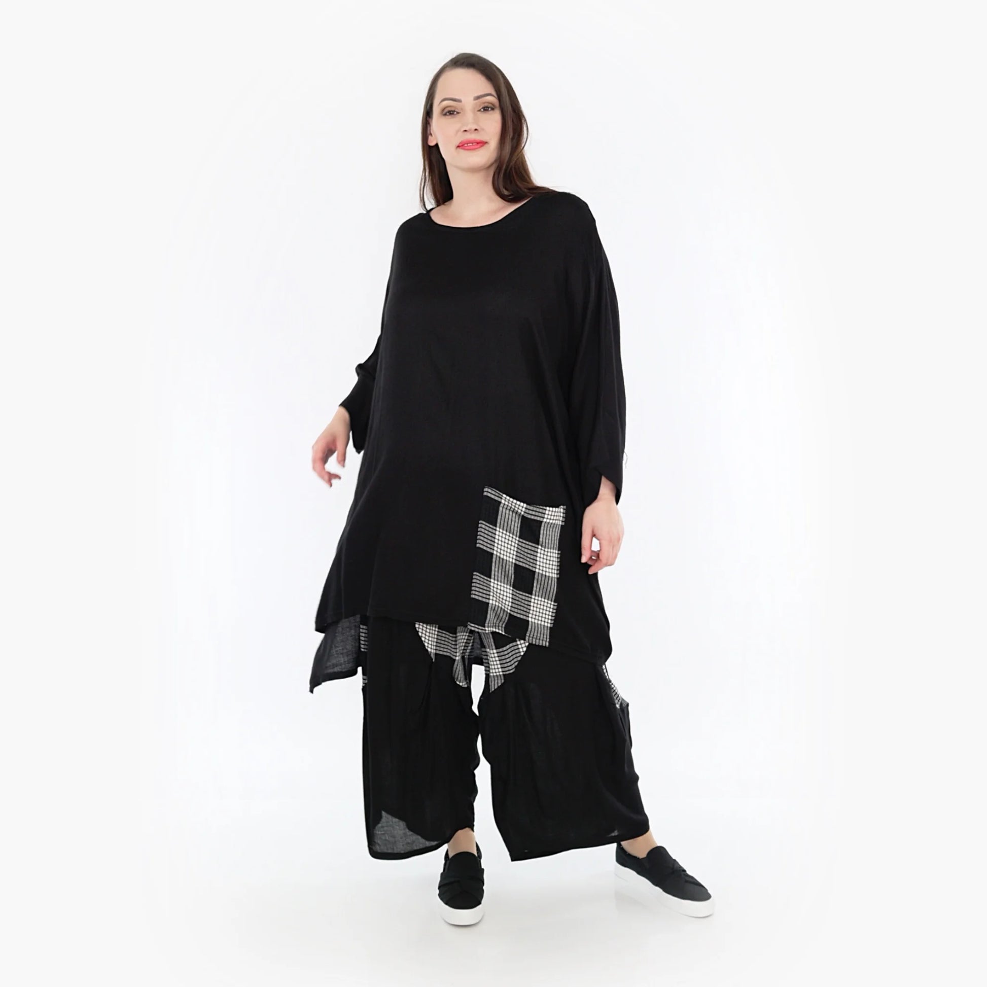 AKH Fashion Bigshirt in kastiger Form, aus Viskose, 1269.06925, Schwarz, Schick, Modern