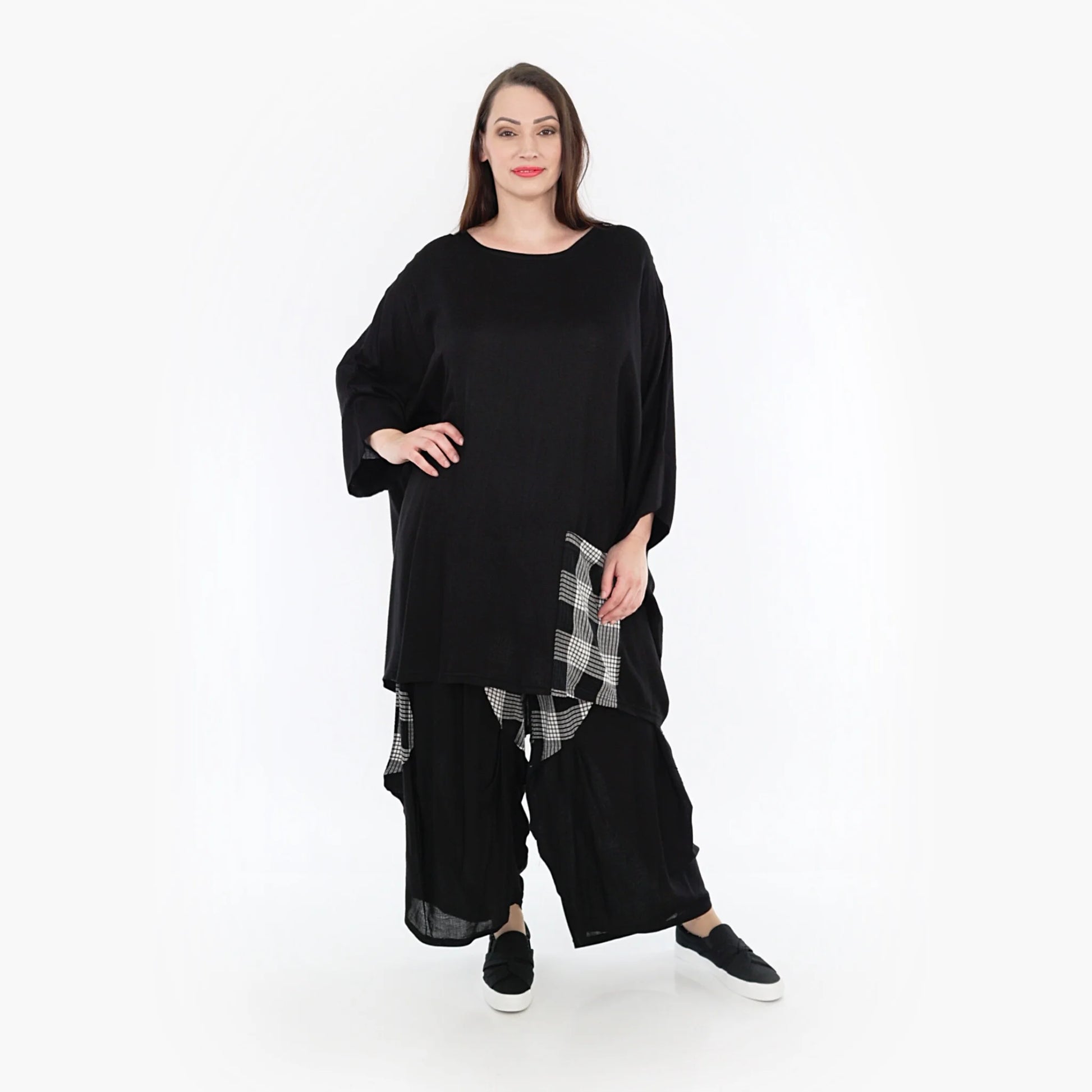 AKH Fashion Bigshirt in kastiger Form, aus Viskose, 1269.06925, Schwarz, Schick, Modern