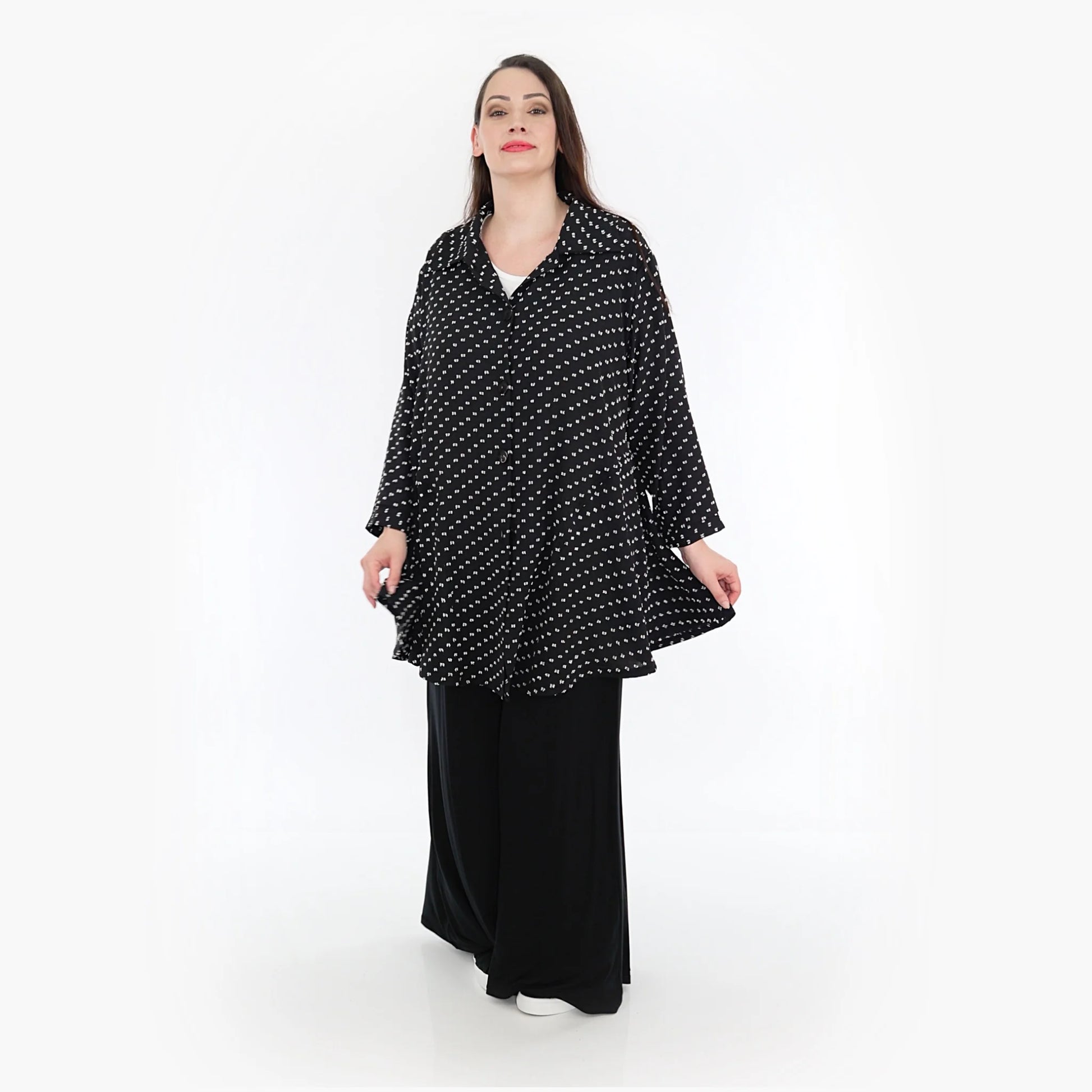 AKH Fashion Jacke in Glocken-Form, aus Viskose, 1315.06940, Schwarz-Weiß, Schick, Modern