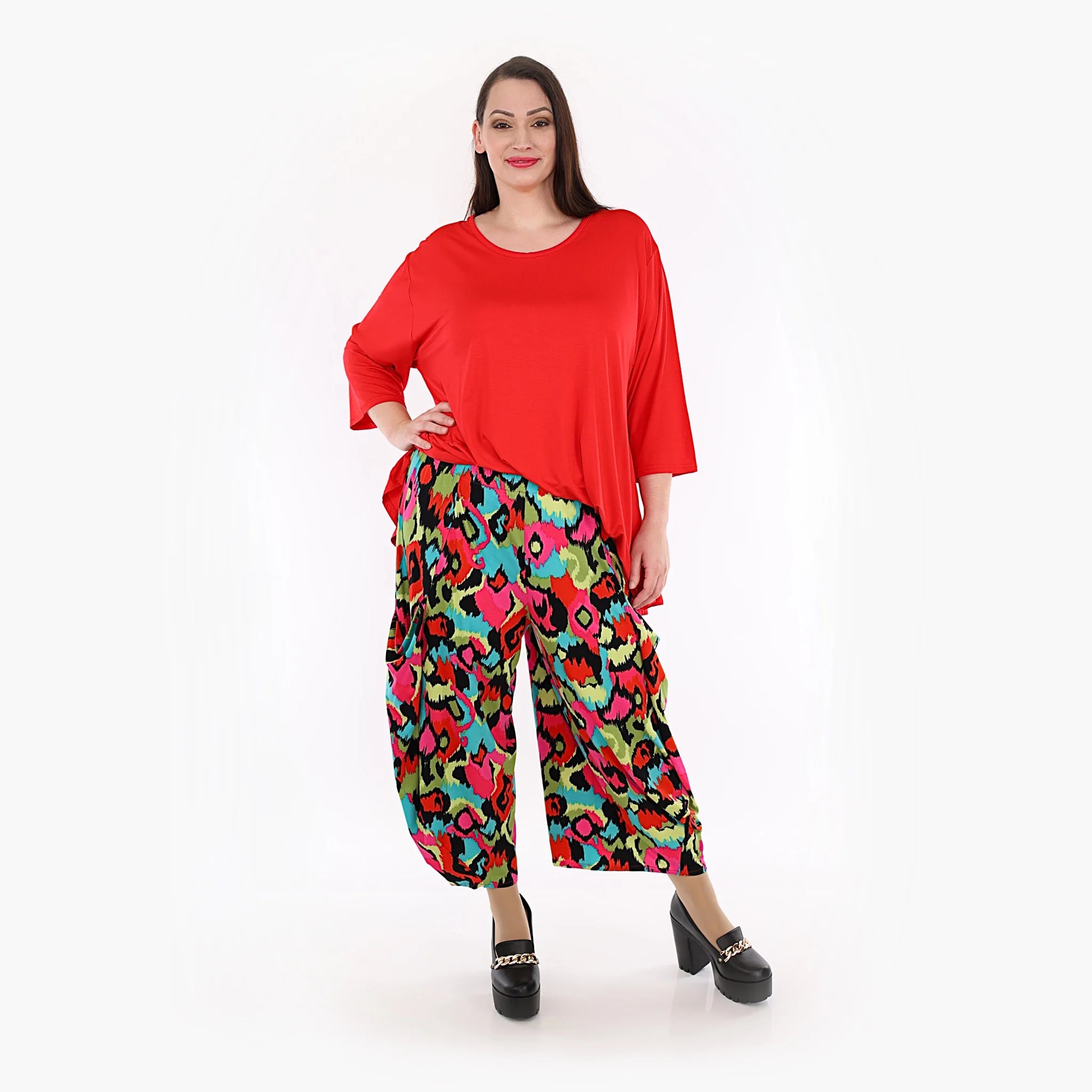 Ballonhose von AKH Fashion aus Viskose, 1319.08069, Mehrfarbig, Farbmix, Schick, Modern
