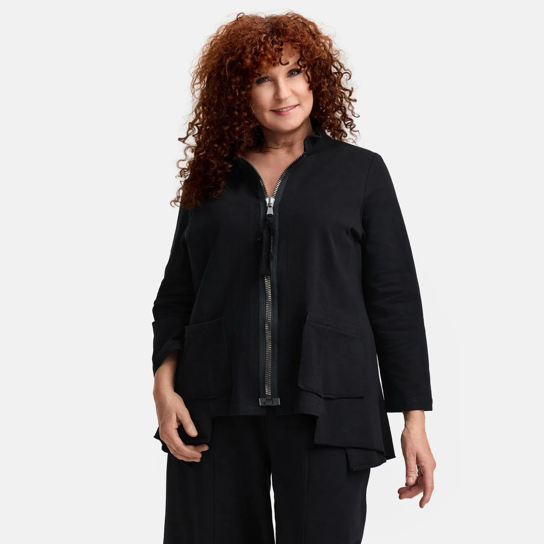 A-Form Jacke von Do Your Best aus Baumwolle, D913, Schwarz, Schick, Modern, Bequem, Schick