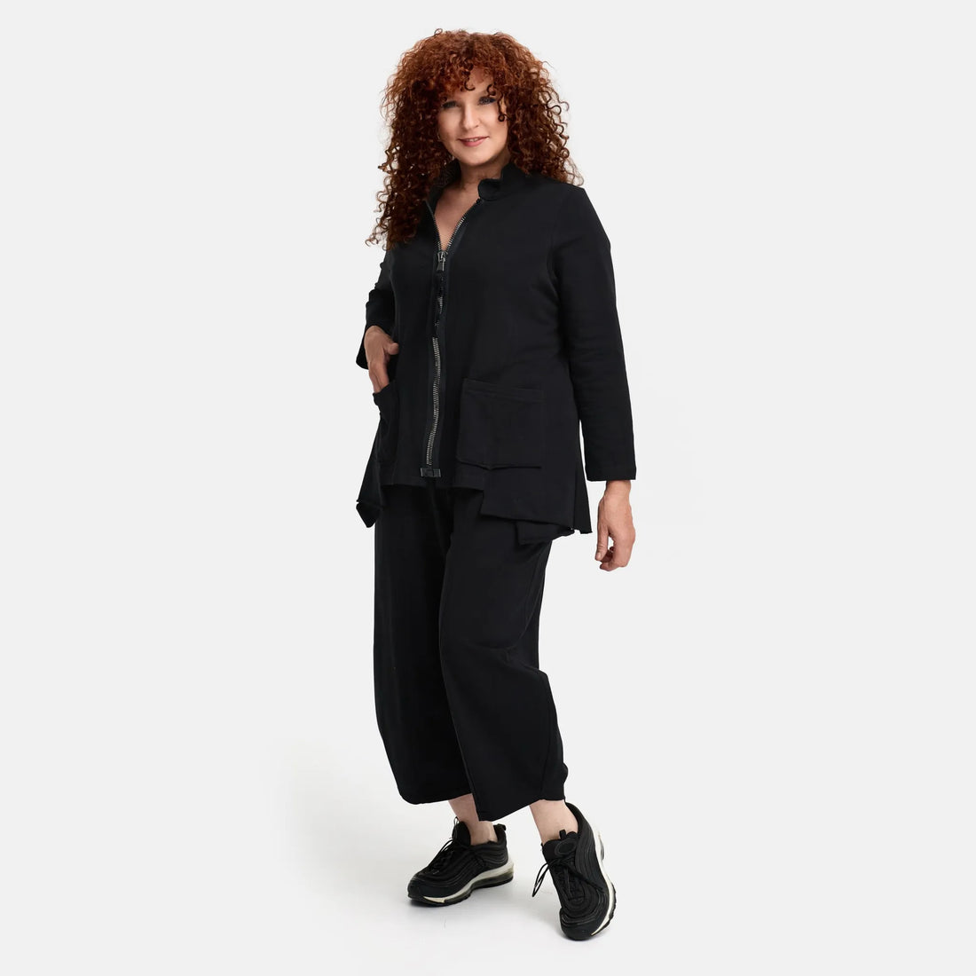 A-Form Jacke von Do Your Best aus Baumwolle, D913, Schwarz, Schick, Modern, Bequem, Schick