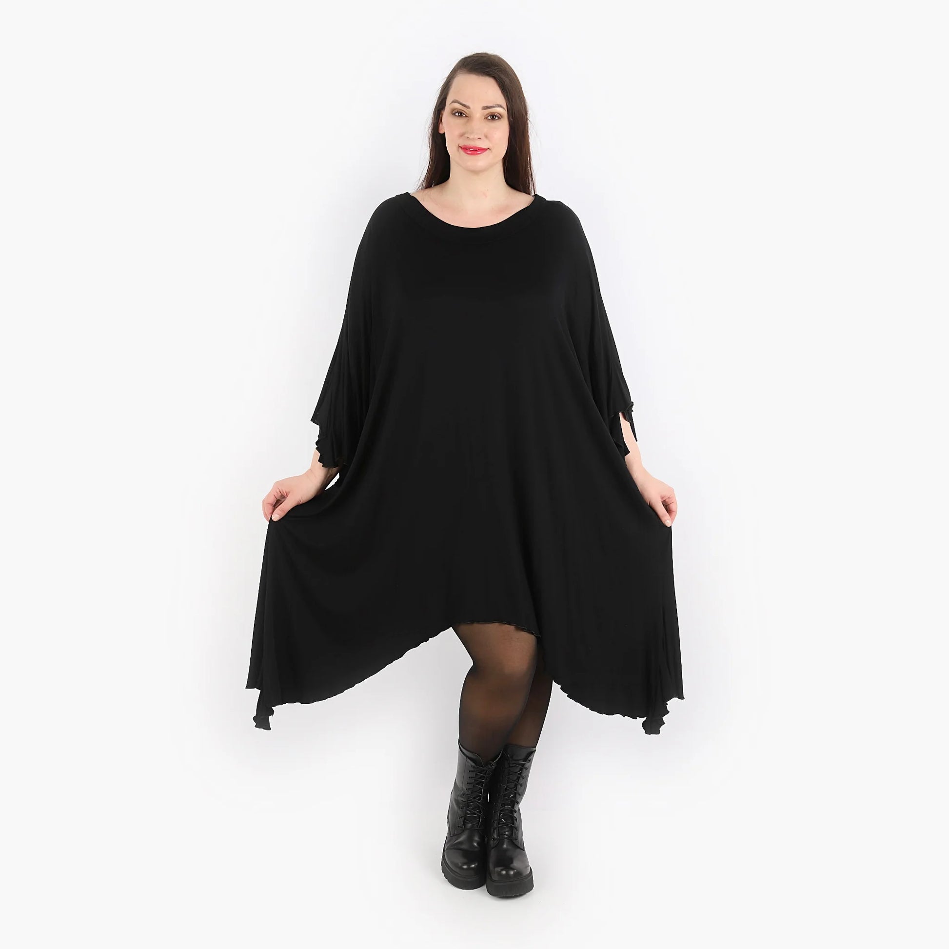 A-Form Bigshirt von AKH Fashion aus Viskose, 1312.06514, Schwarz, Schick, Modern, Bequem