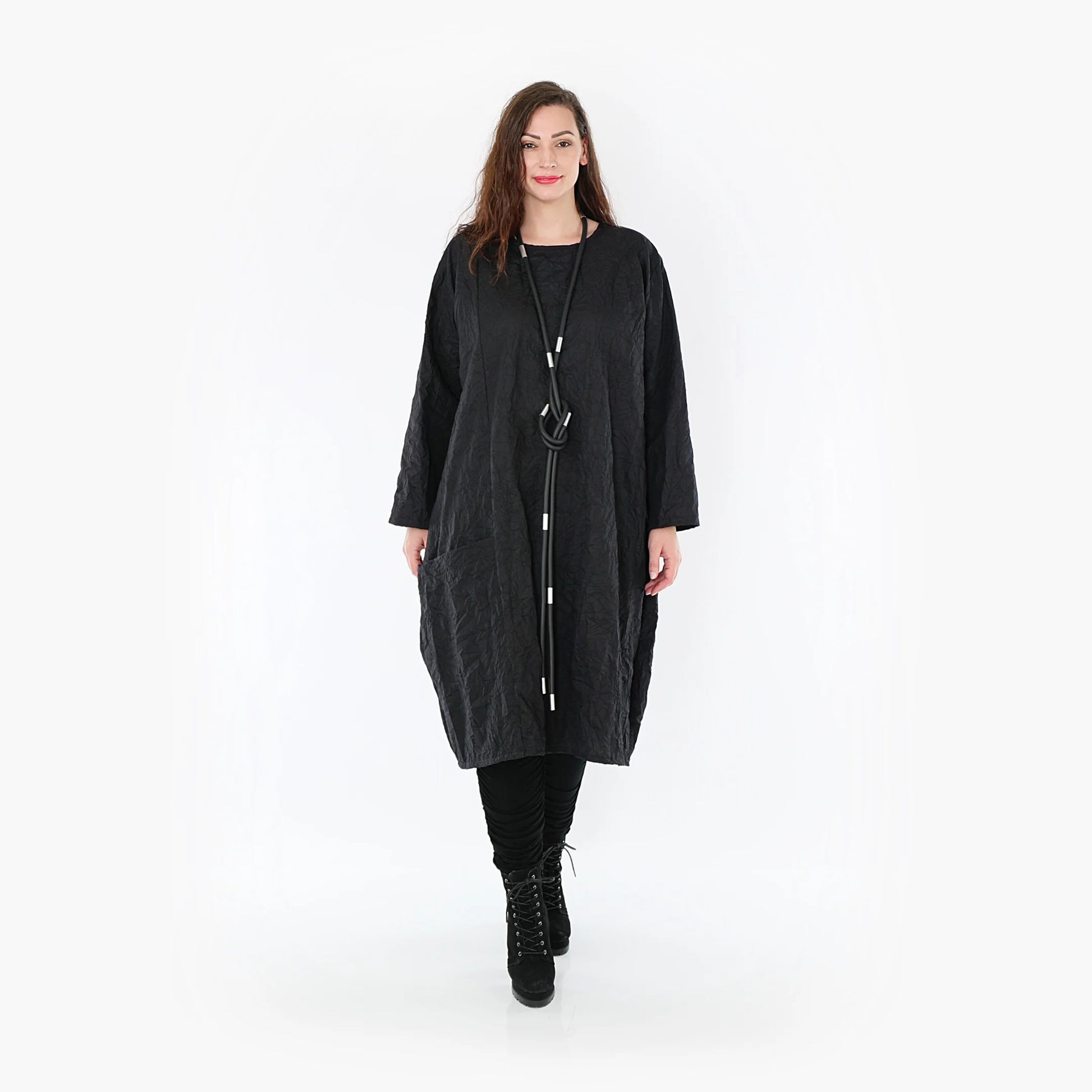 AKH Fashion Kleid in gerader Form, aus Viskose, 1372.06695, Schwarz, Schick, Modern