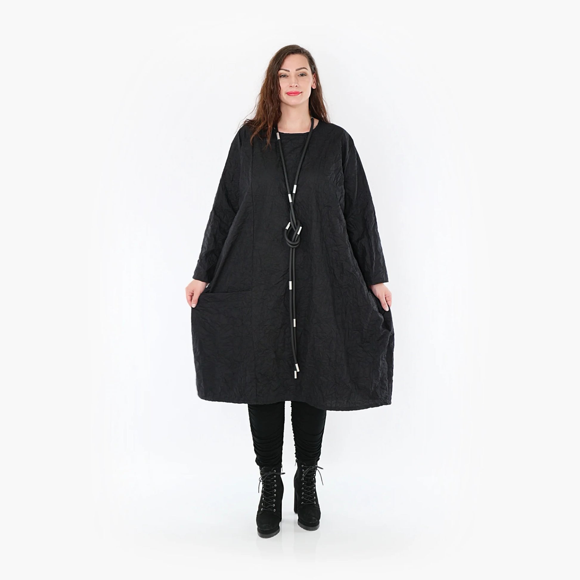 AKH Fashion Kleid in gerader Form, aus Viskose, 1372.06695, Schwarz, Schick, Modern