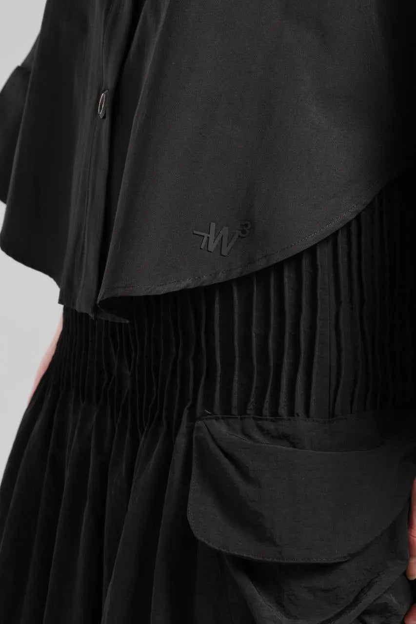 Stylische TW3 Bluse in gerundeter Form, aus Baumwolle, 1121, Schwarz, Schick, Modern, Ausgefallen
