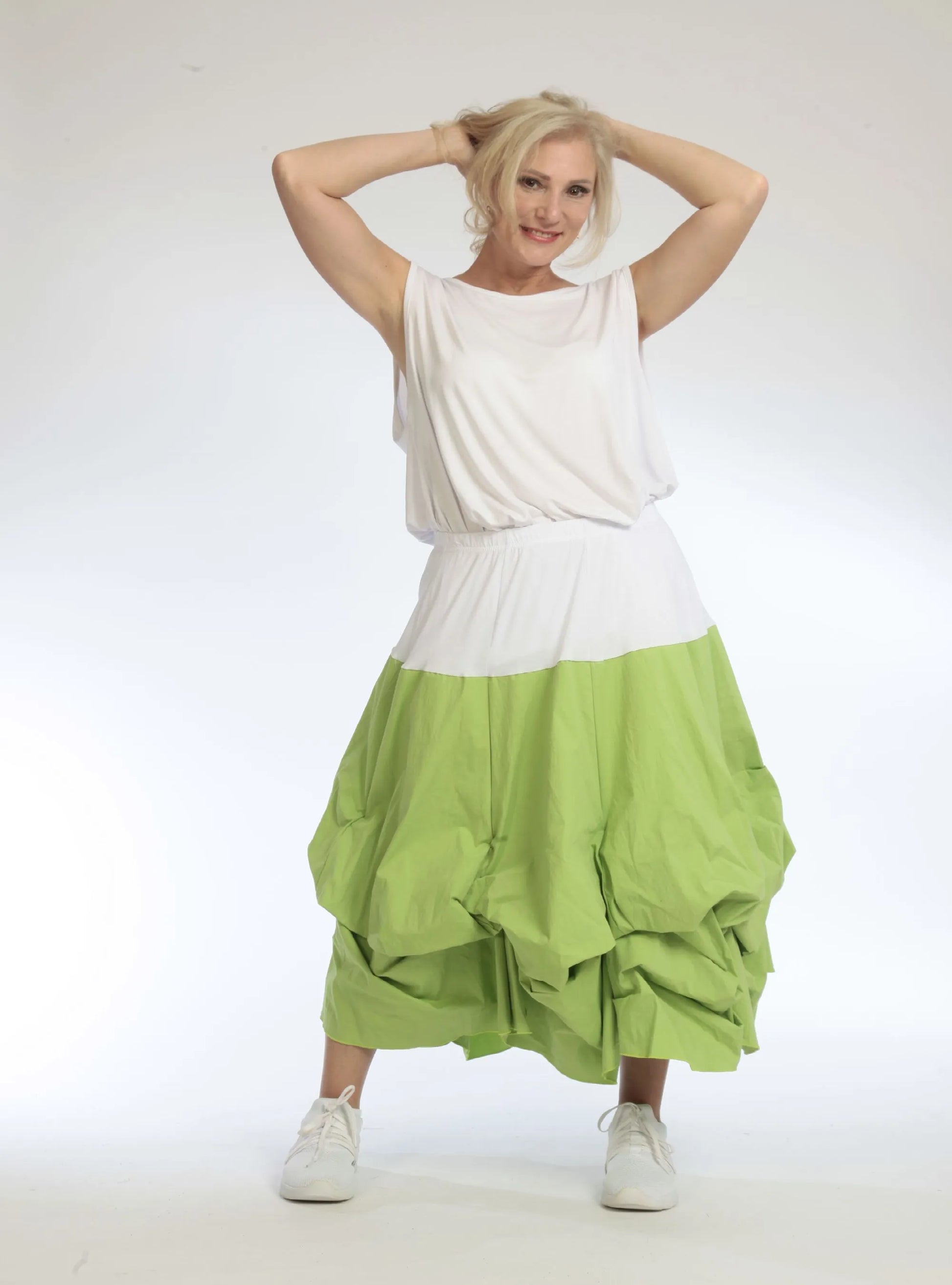 Ballonrock von AKH Fashion aus Baumwolle, 1109.07559, Apfelgrün, Schick, Modern, Bequem