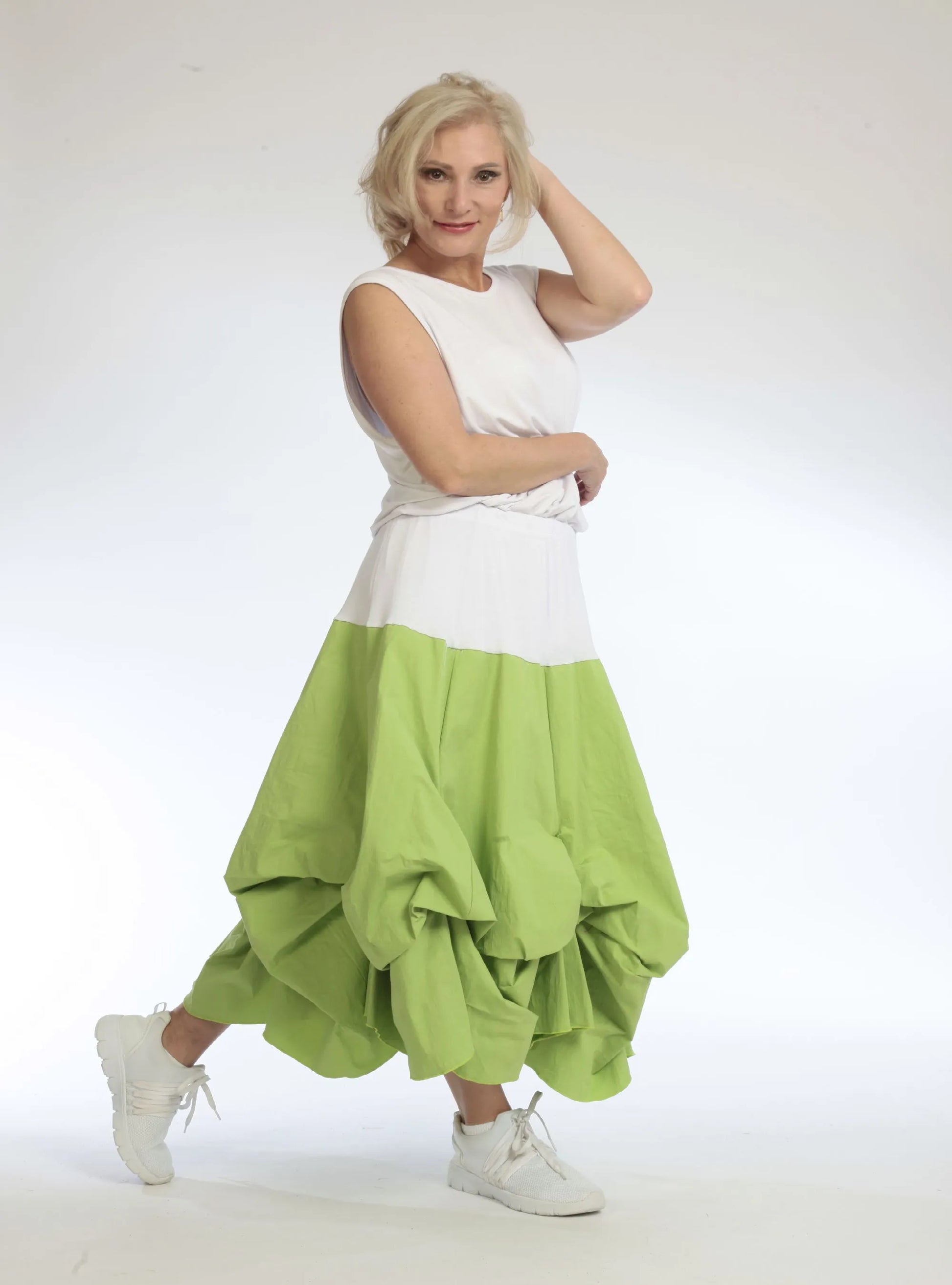 Ballonrock von AKH Fashion aus Baumwolle, 1109.07559, Apfelgrün, Schick, Modern, Bequem