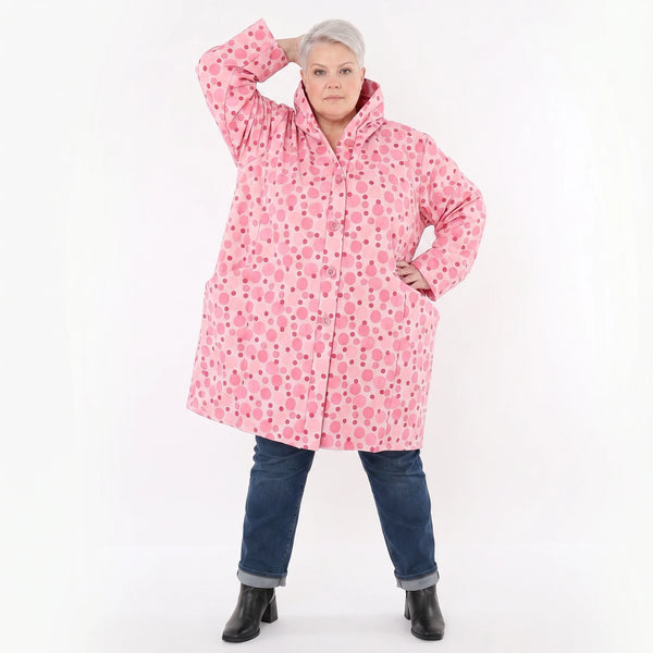 Ballonjacke von AKH Fashion aus Polyester, 1515.06660, Pink/Multi, Punkte, Ausgefallen