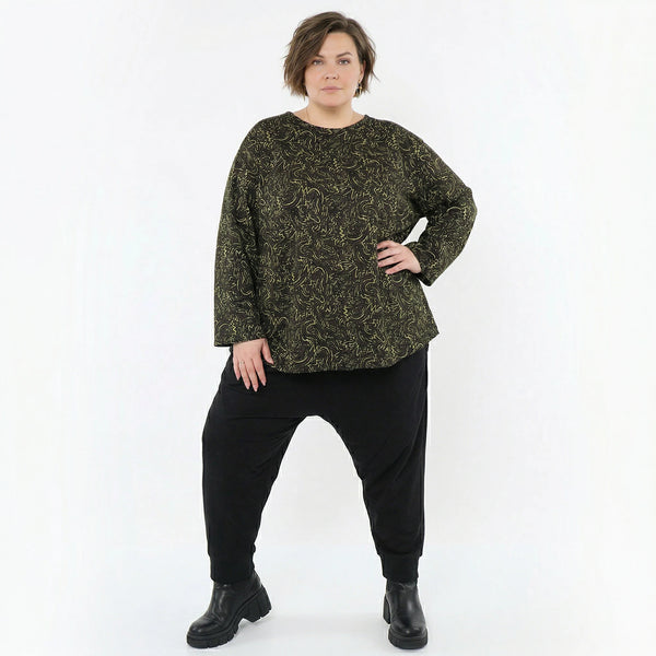 AKH Fashion Bigshirt in gerundeter Form, aus Materialmix, 1516.06815, Neongrün