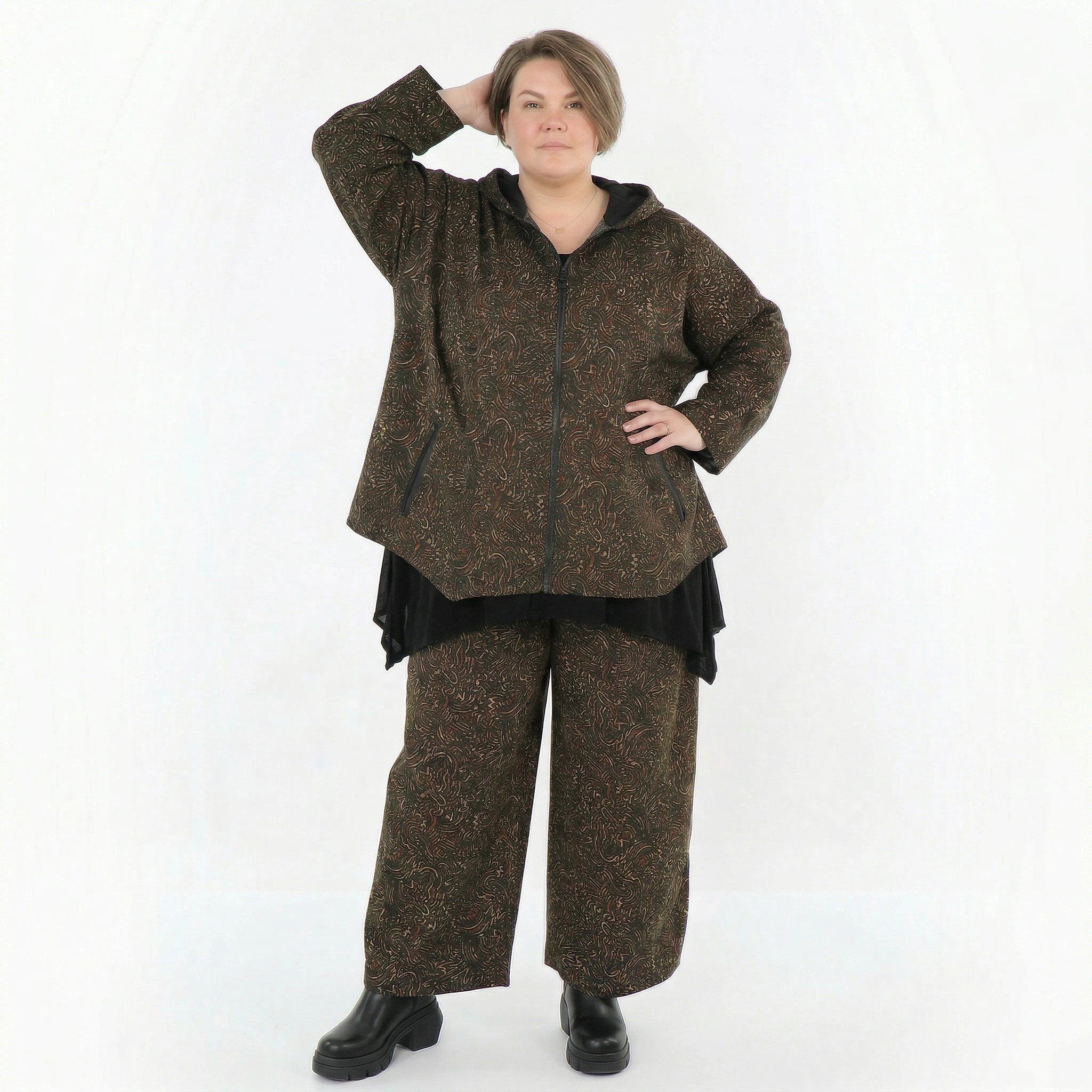 Marlene Hose von AKH Fashion aus Materialmix, 1516.07083, Cognac