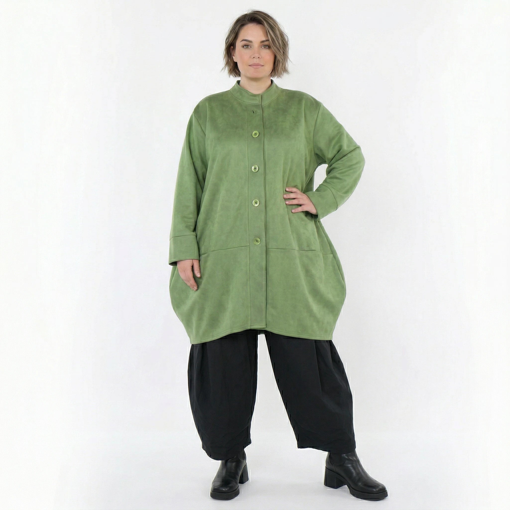 Ballonjacke von AKH Fashion aus Polyester, 1520.07094, Grün, Ausgefallen, Zeitlos, Schick