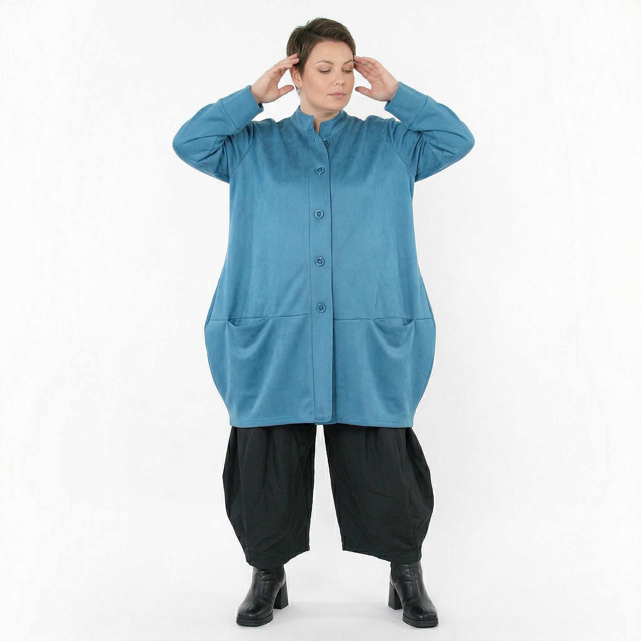 Ballonjacke von AKH Fashion aus Polyester, 1520.07094, Petrol, Ausgefallen, Zeitlos